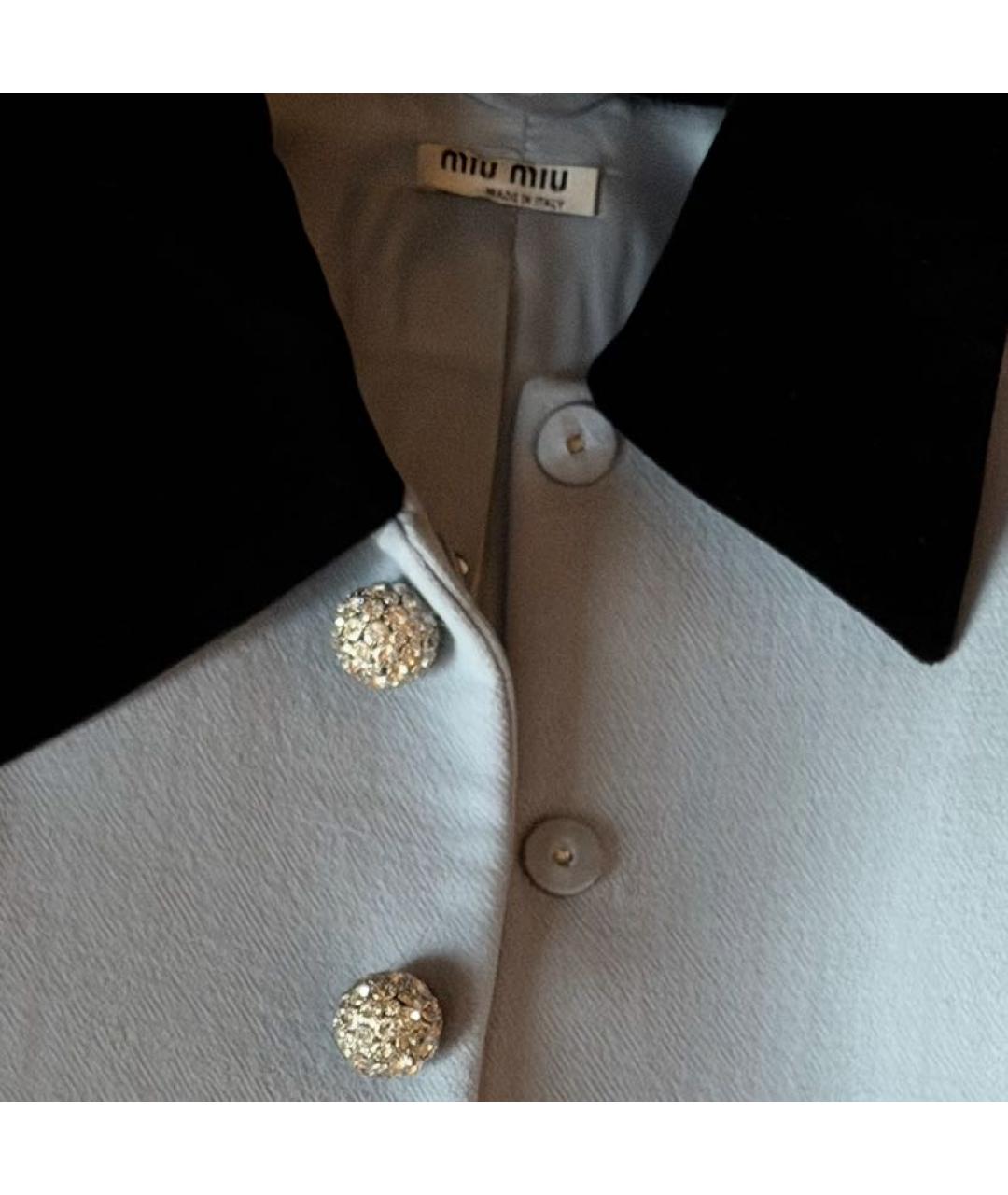 MIU MIU Голубое пальто, фото 4