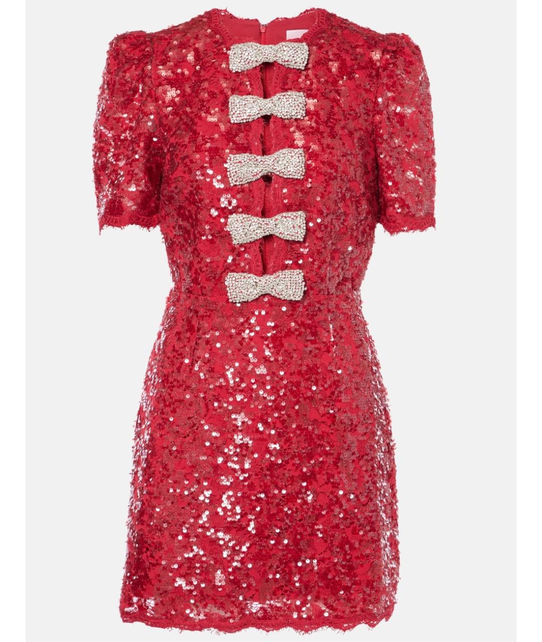 REBECCA VALLANCE Красное полиамидовое коктейльное платье, фото 6