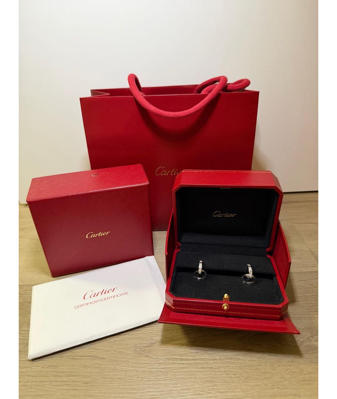 CARTIER Белые серьги из белого золота, фото 5