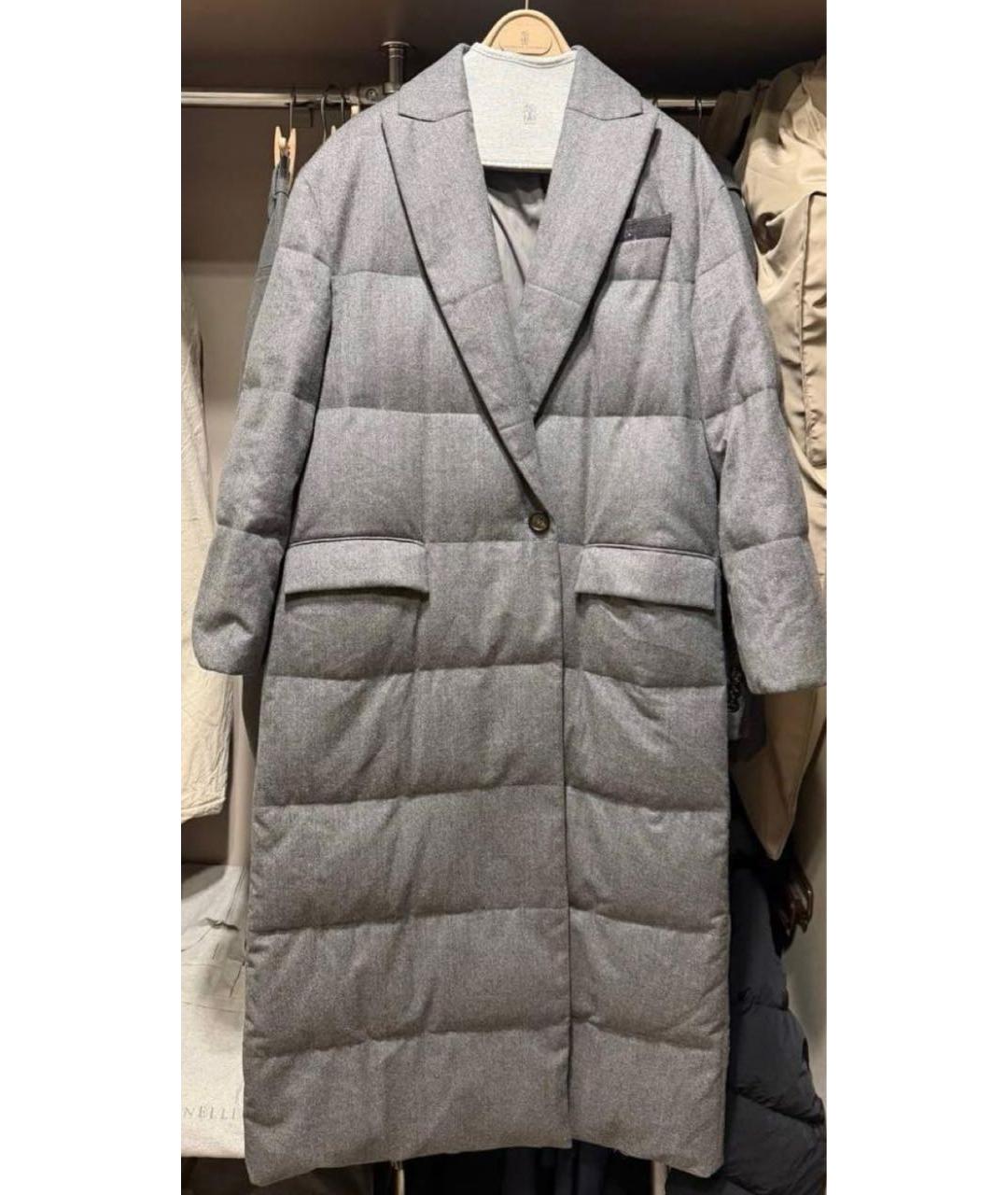 BRUNELLO CUCINELLI Серый кашемировый пуховик, фото 3
