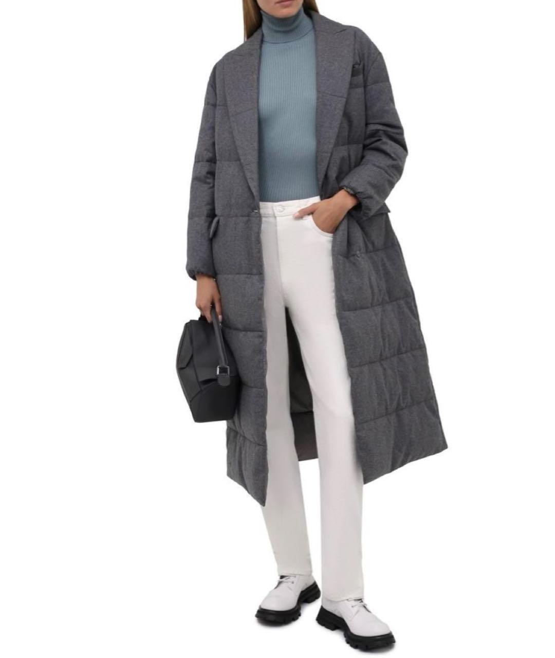 BRUNELLO CUCINELLI Серый кашемировый пуховик, фото 2