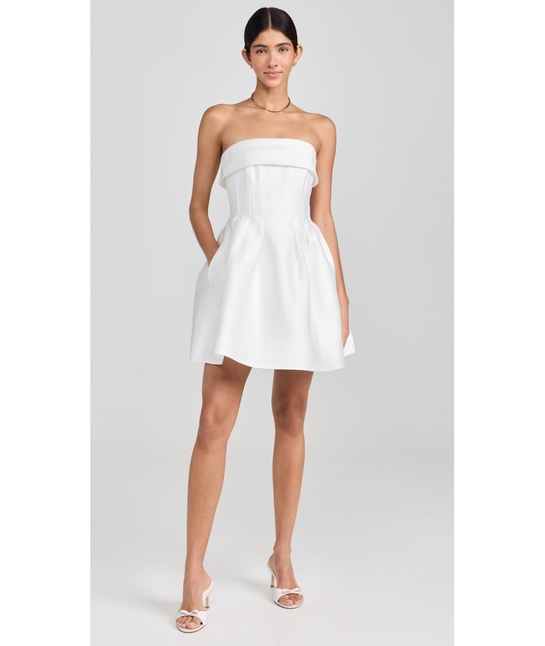 REBECCA VALLANCE Белое полиэстеровое вечернее платье, фото 8