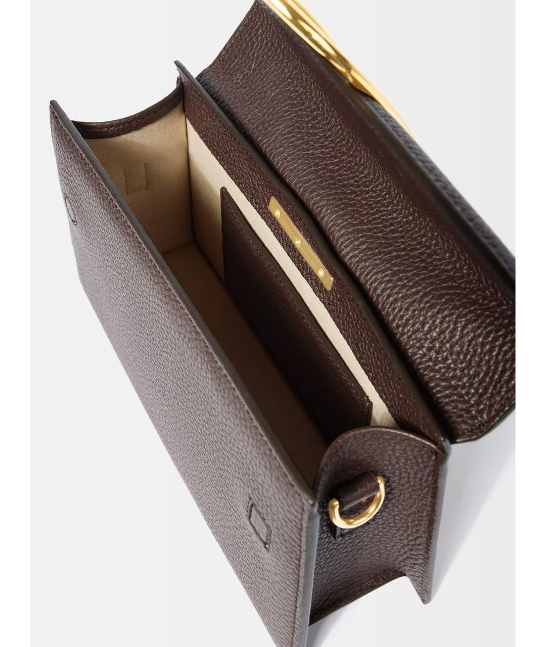 JACQUEMUS Коричневая кожаная сумка через плечо, фото 4