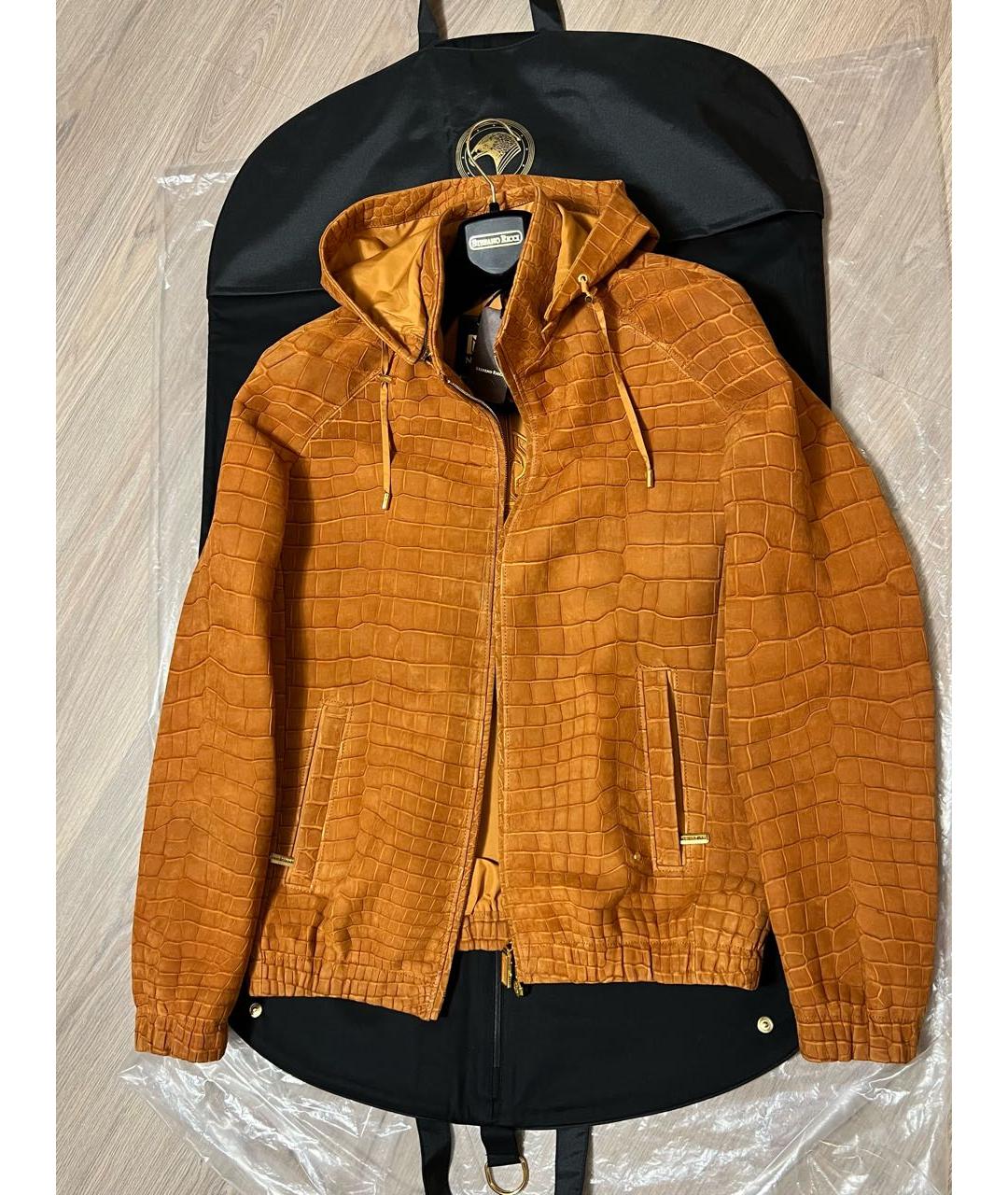 STEFANO RICCI Оранжевая куртка из экзотической кожи, фото 6