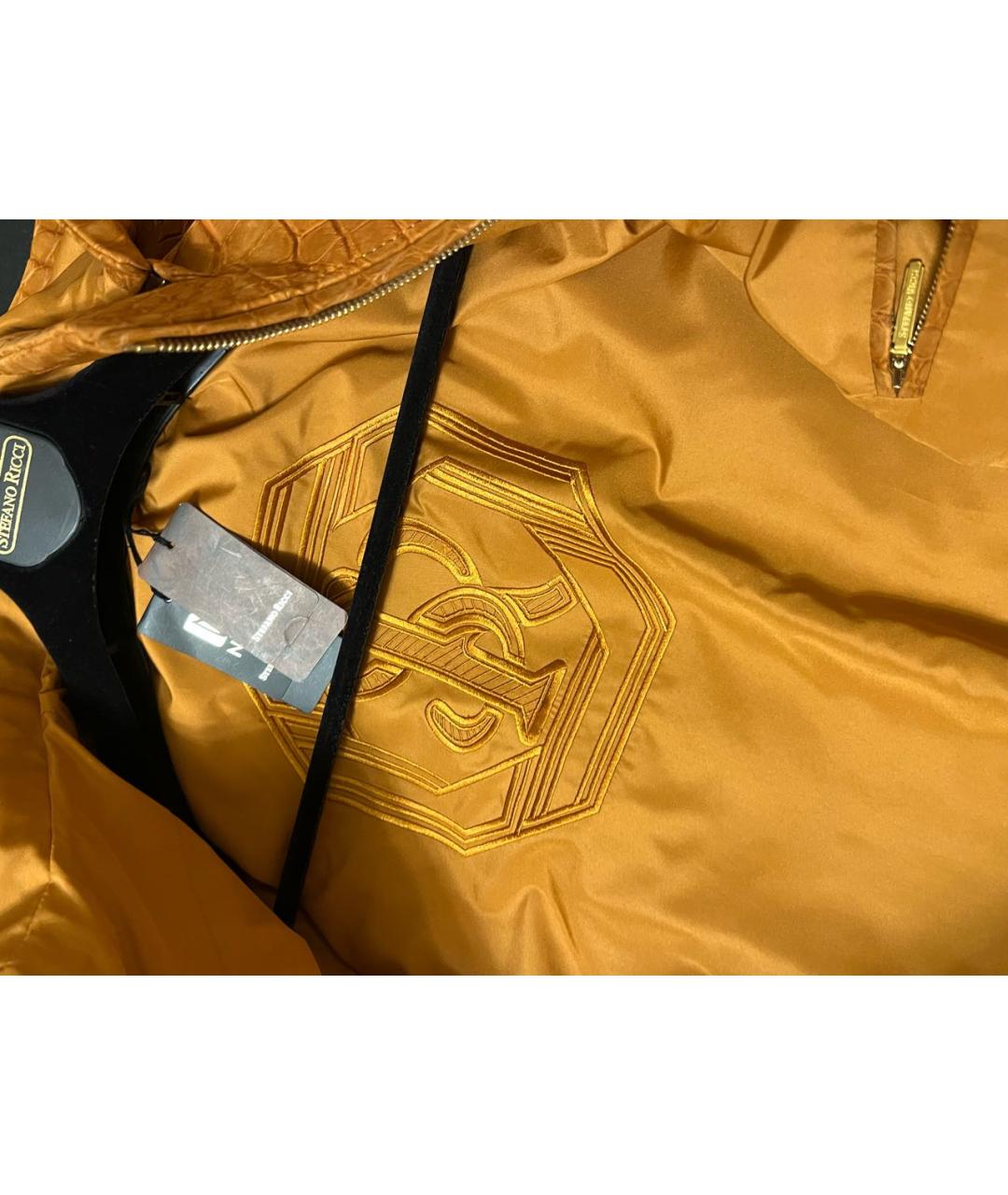 STEFANO RICCI Оранжевая куртка из экзотической кожи, фото 5