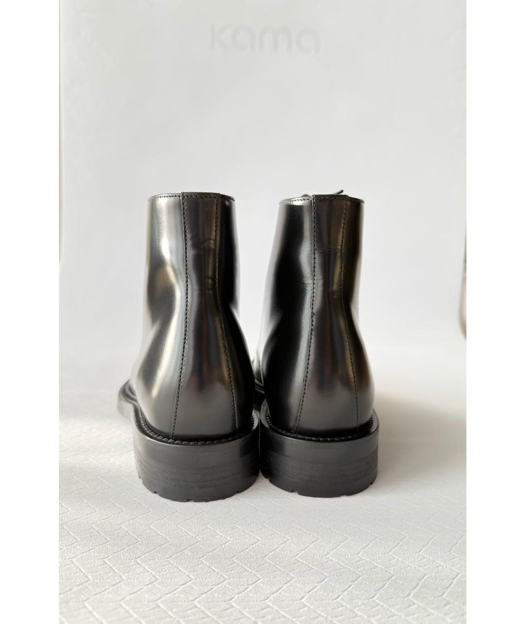 SAINT LAURENT Черные кожаные ботинки, фото 4