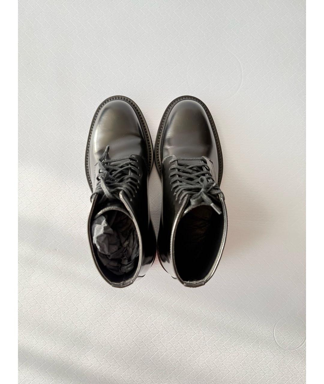 SAINT LAURENT Черные кожаные ботинки, фото 3