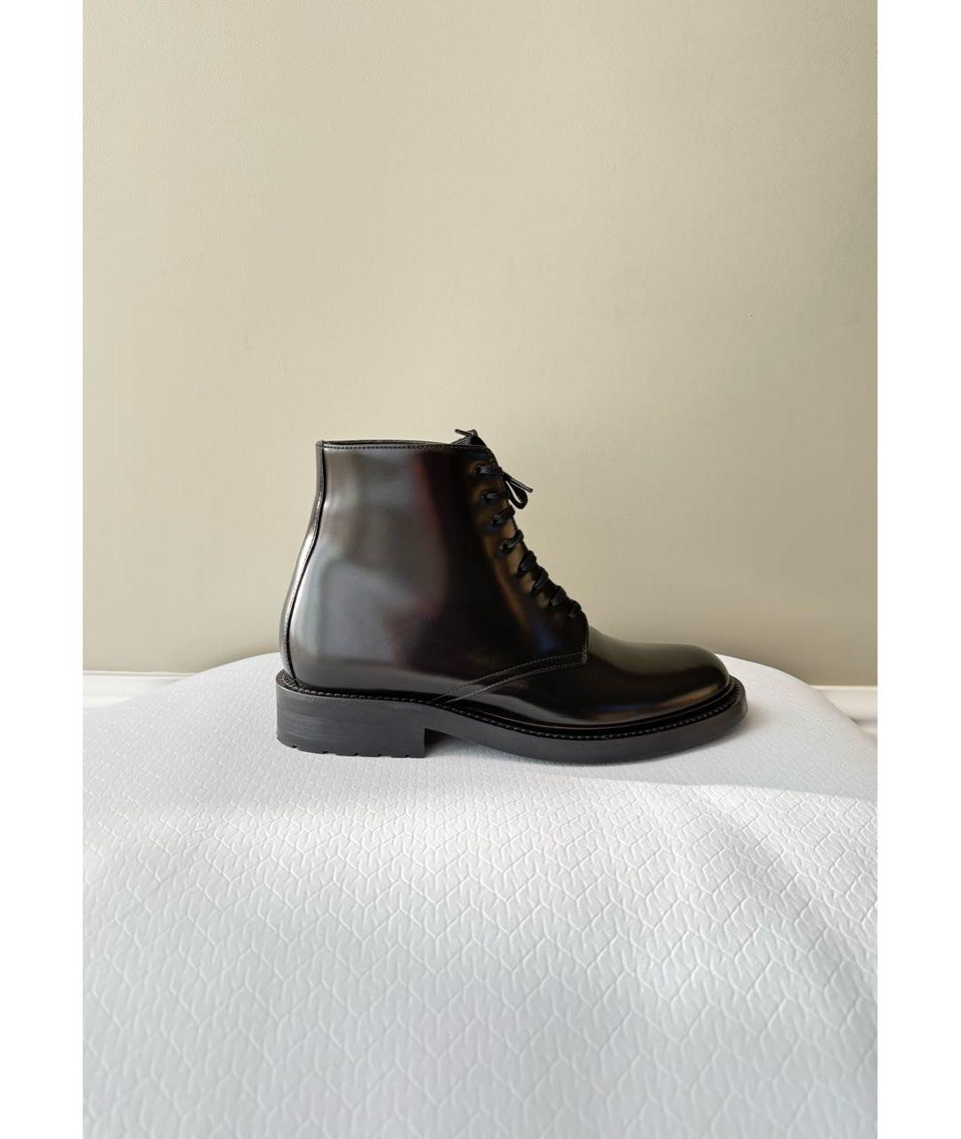 SAINT LAURENT Черные кожаные ботинки, фото 9