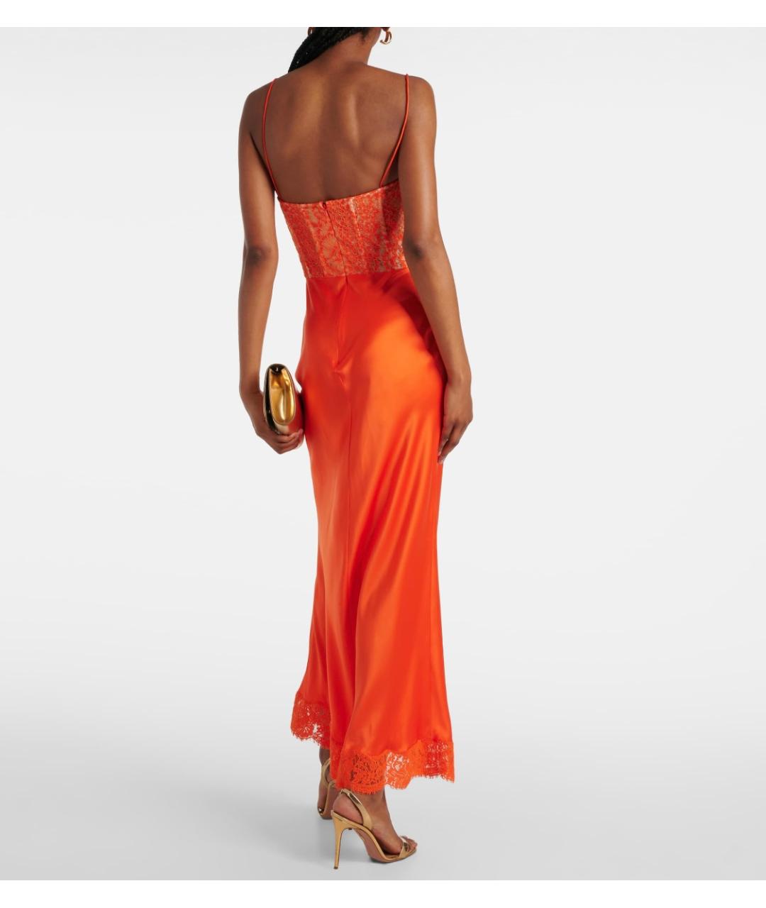 REBECCA VALLANCE Оранжевое шелковое вечернее платье, фото 4