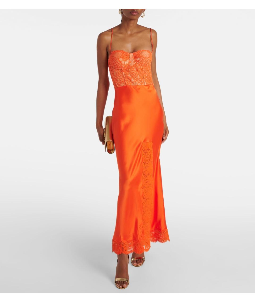 REBECCA VALLANCE Оранжевое шелковое вечернее платье, фото 3