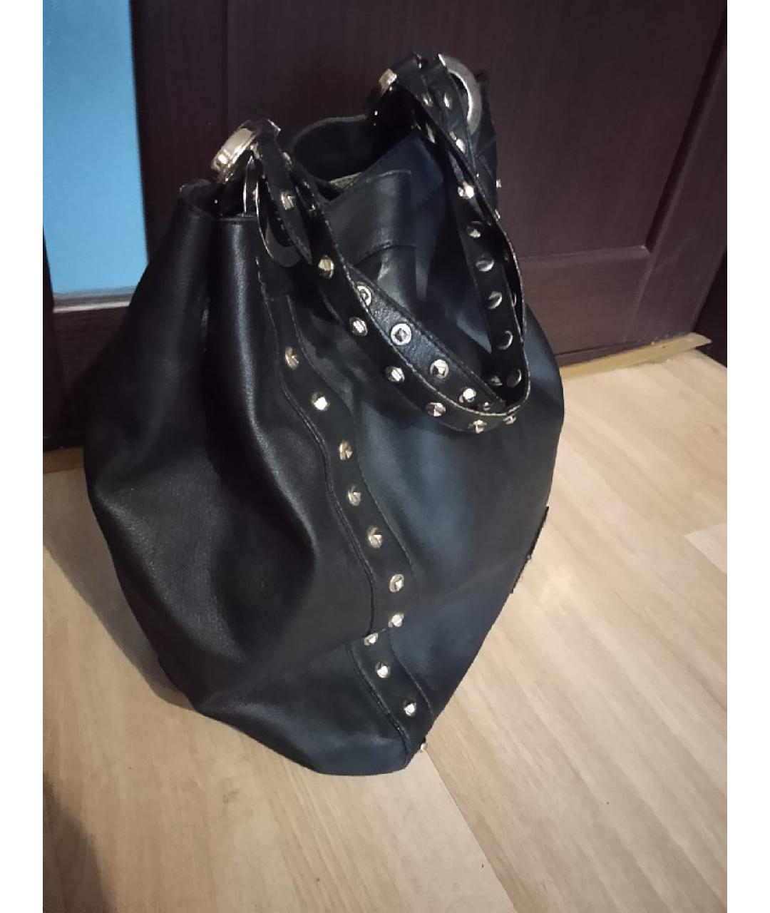 BLUMARINE Черная кожаная сумка тоут, фото 2