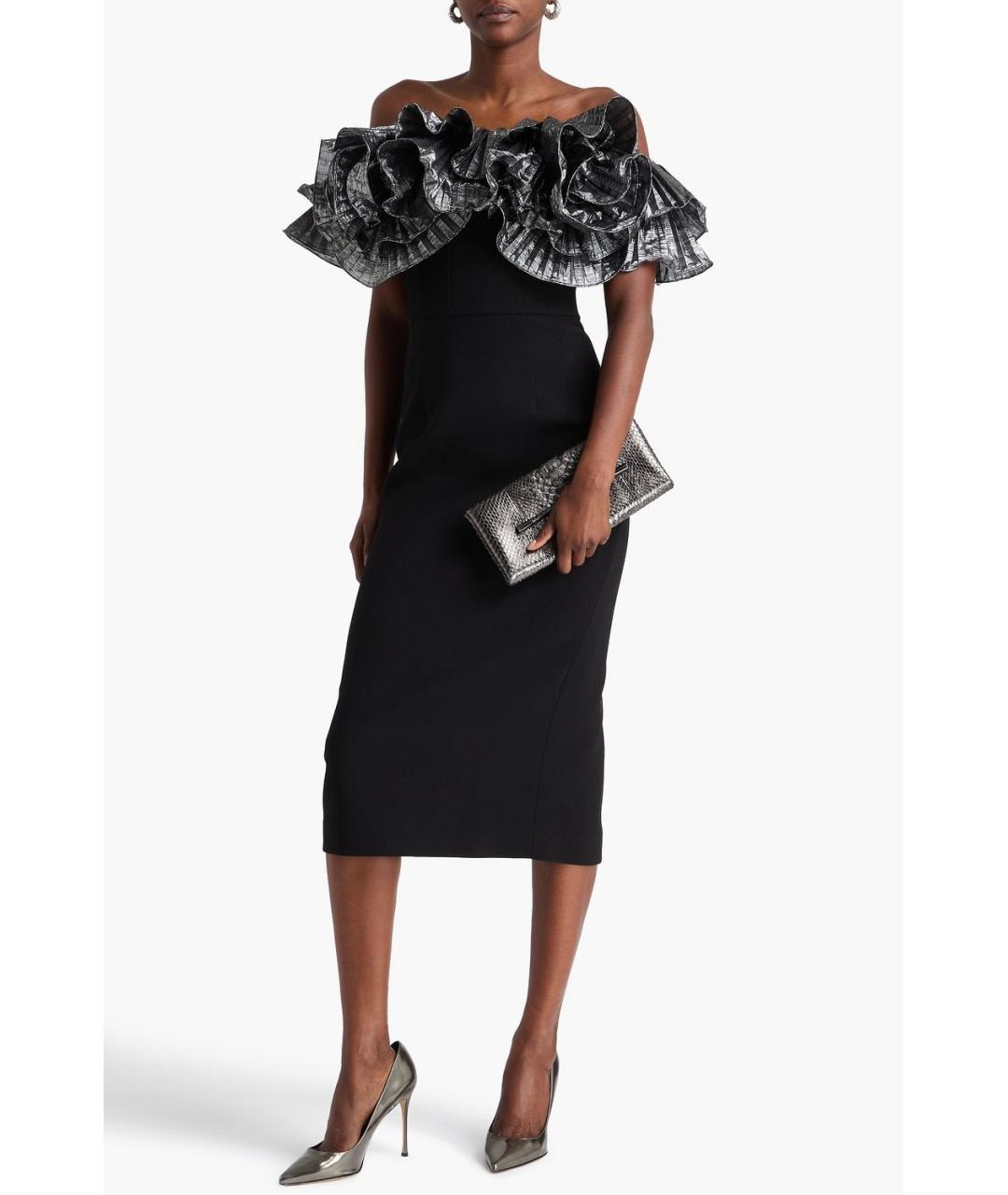 REBECCA VALLANCE Черное полиэстеровое коктейльное платье, фото 5