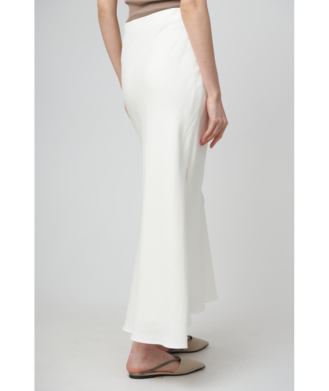 BRUNELLO CUCINELLI Белая вискозная юбка макси, фото 3