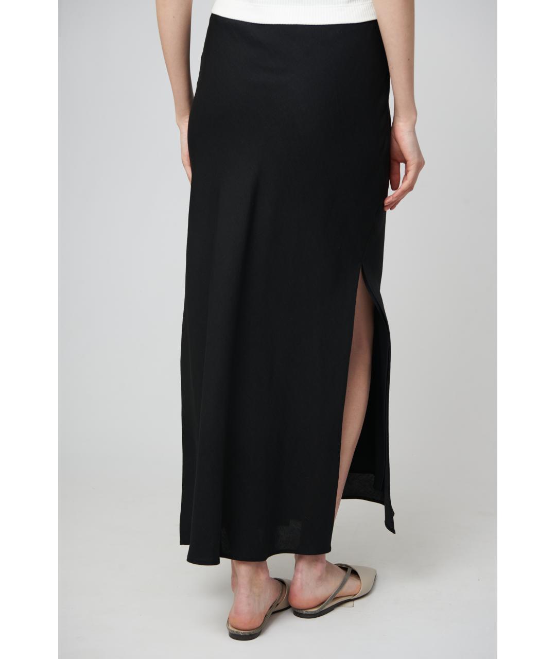 BRUNELLO CUCINELLI Черная вискозная юбка миди, фото 4