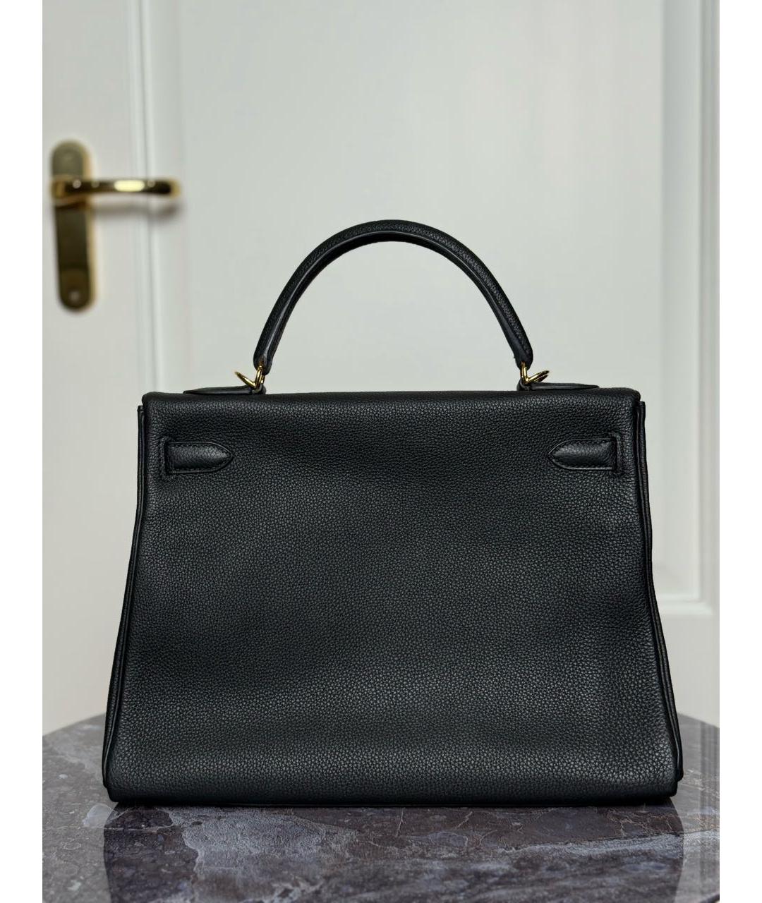 HERMES Черная сумка с короткими ручками из лакированной кожи, фото 2