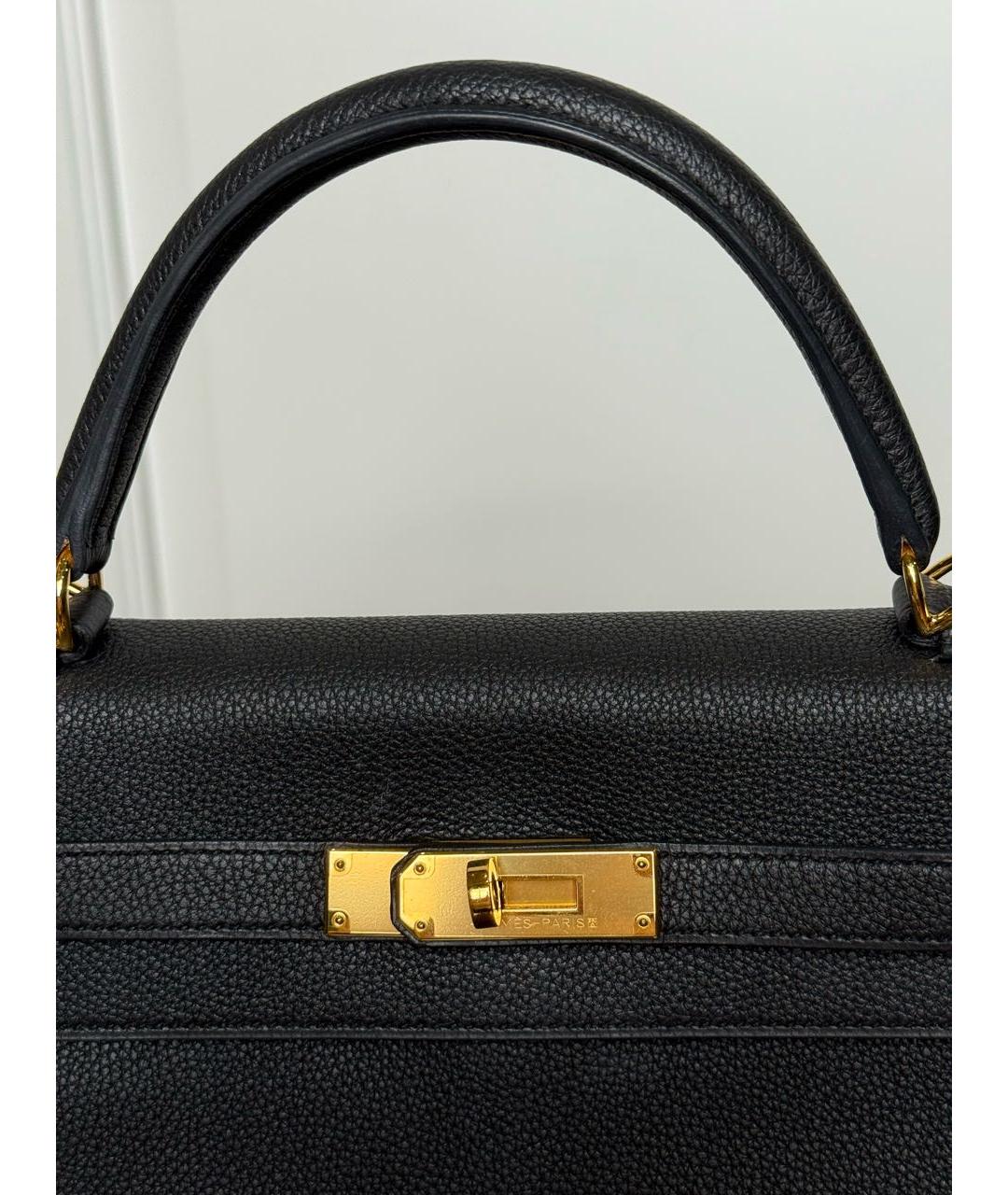 HERMES Черная сумка с короткими ручками из лакированной кожи, фото 6