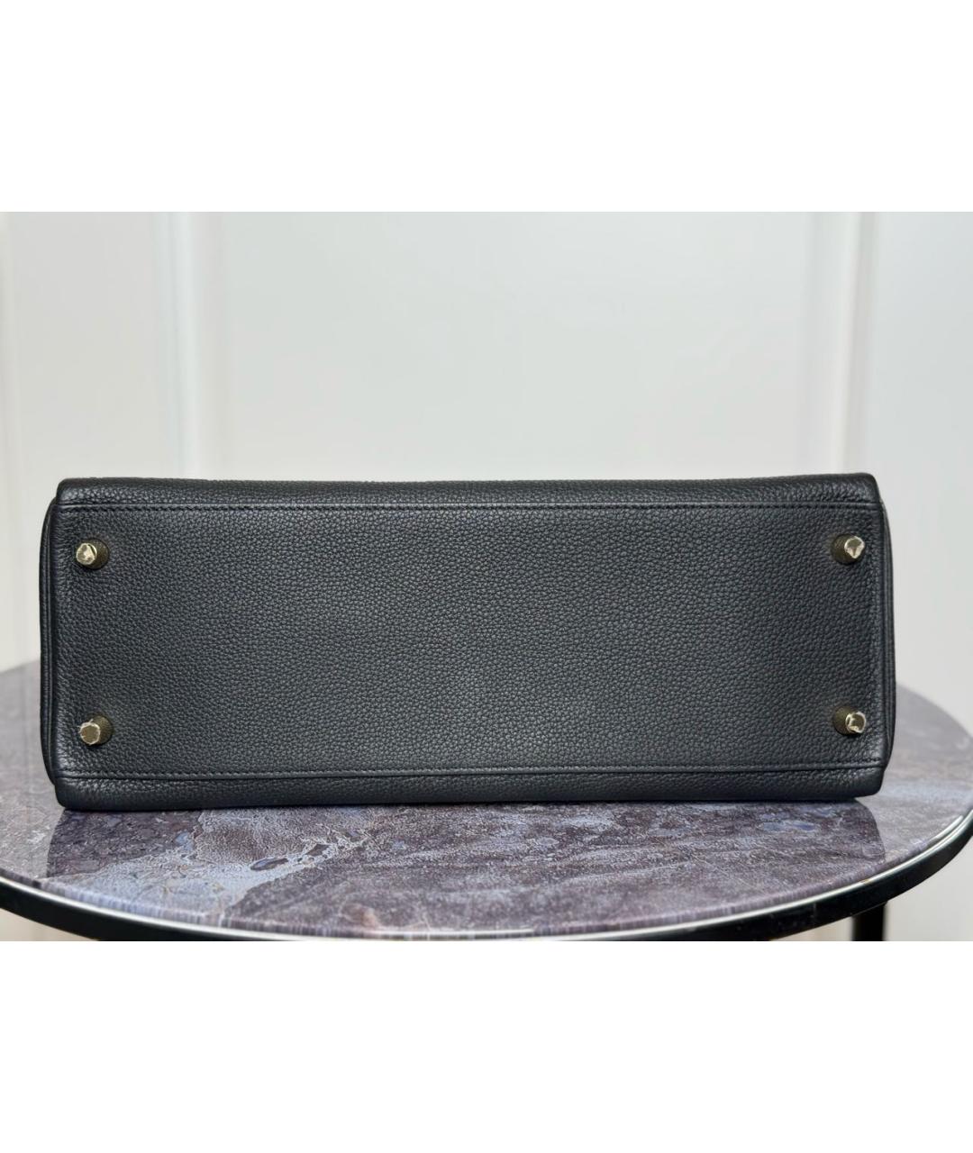 HERMES Черная сумка с короткими ручками из лакированной кожи, фото 7