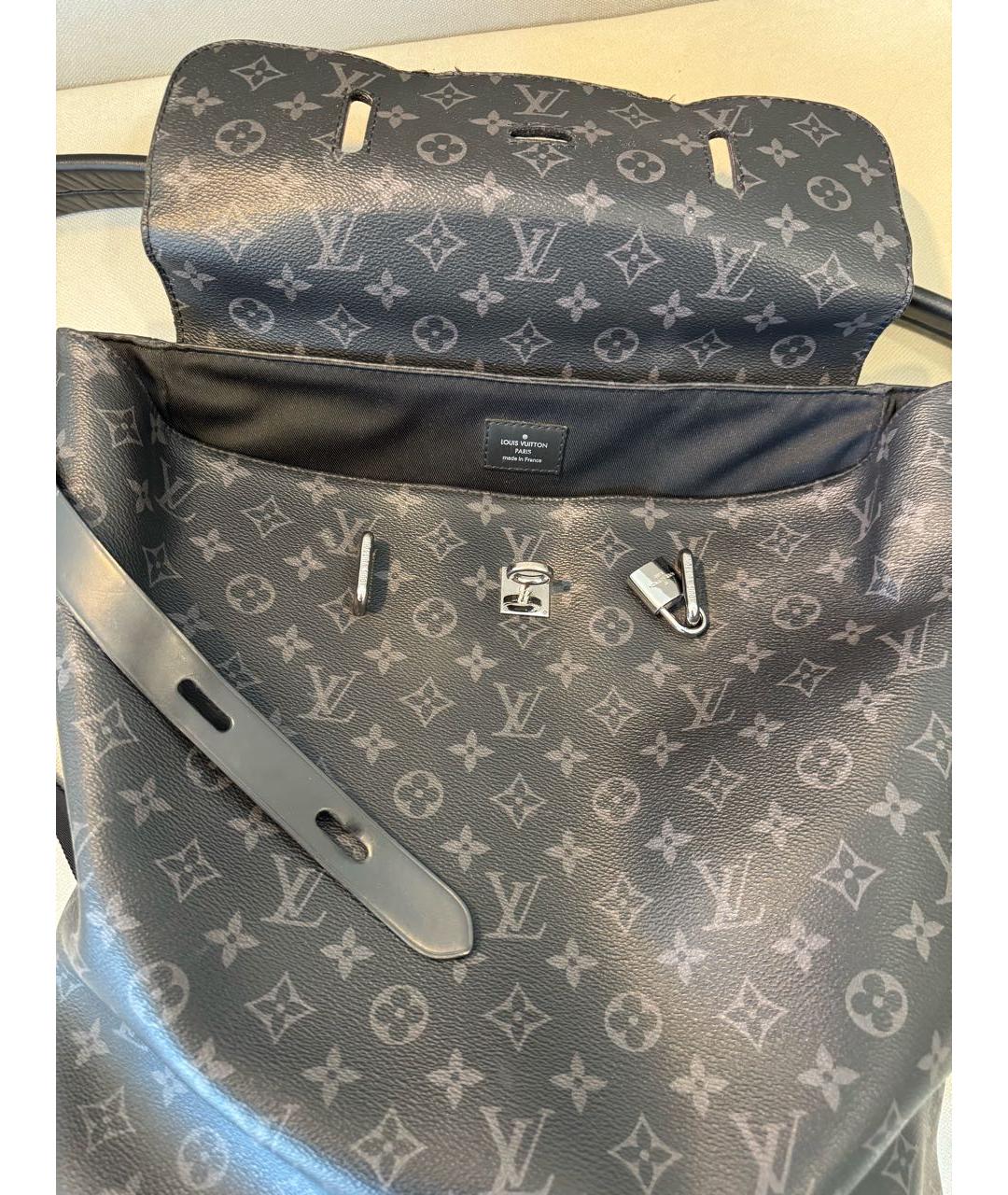 LOUIS VUITTON Черный рюкзак из искусственной кожи, фото 6