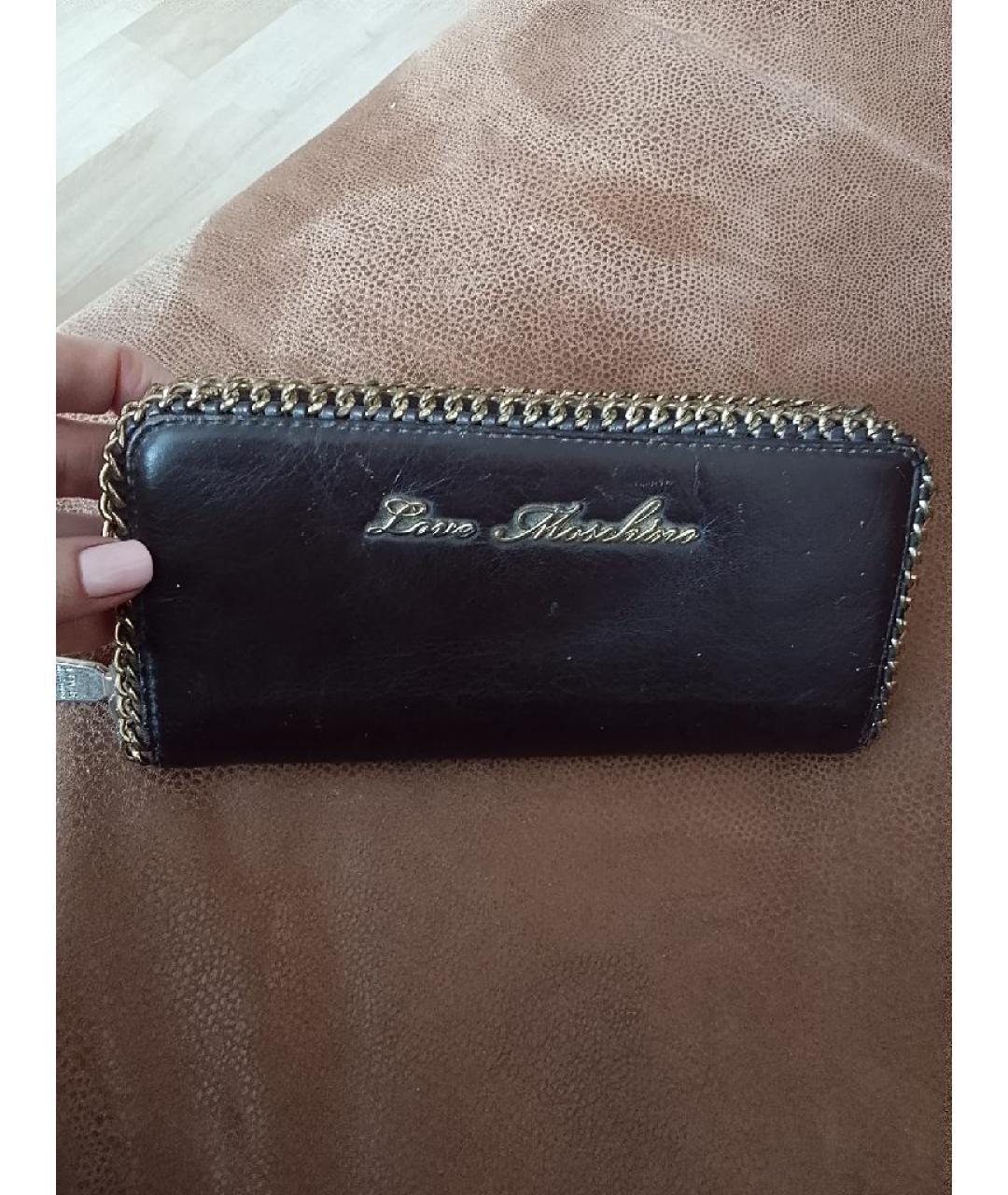 LOVE MOSCHINO Коричневый кожаный кошелек, фото 5