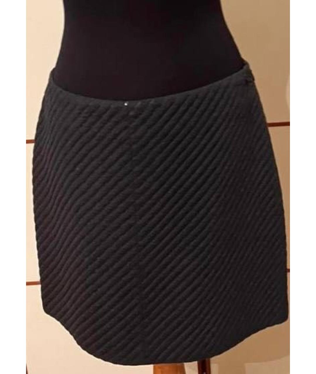 BRUNELLO CUCINELLI Антрацитовая хлопковая юбка мини, фото 2