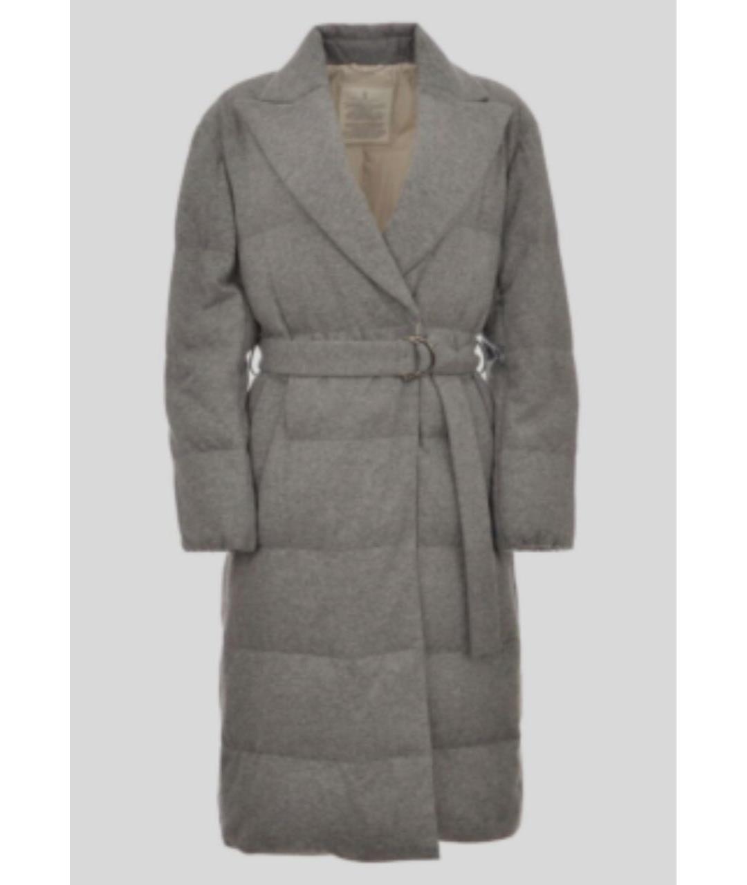 BRUNELLO CUCINELLI Серый кашемировый пуховик, фото 9