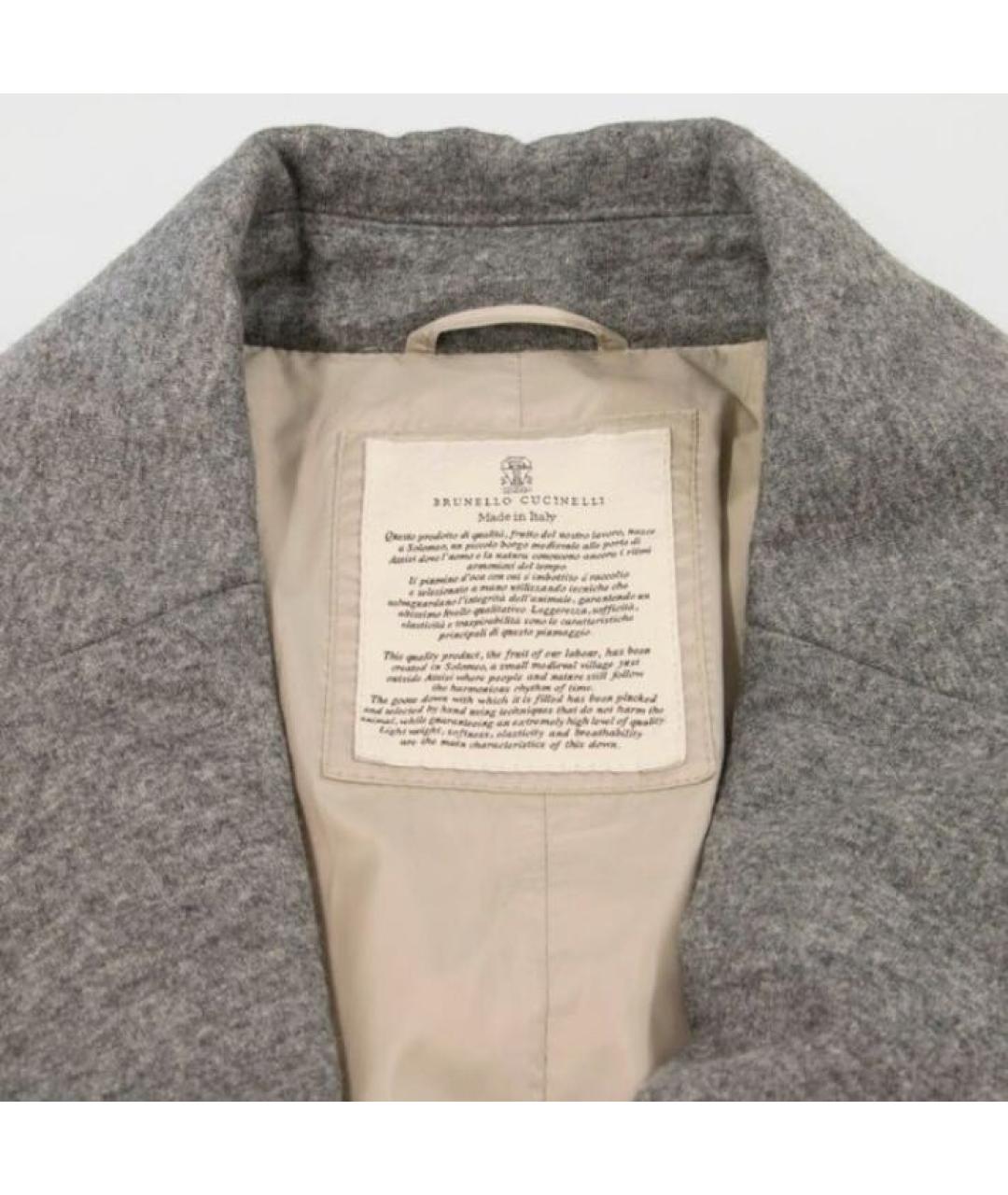 BRUNELLO CUCINELLI Серый кашемировый пуховик, фото 4