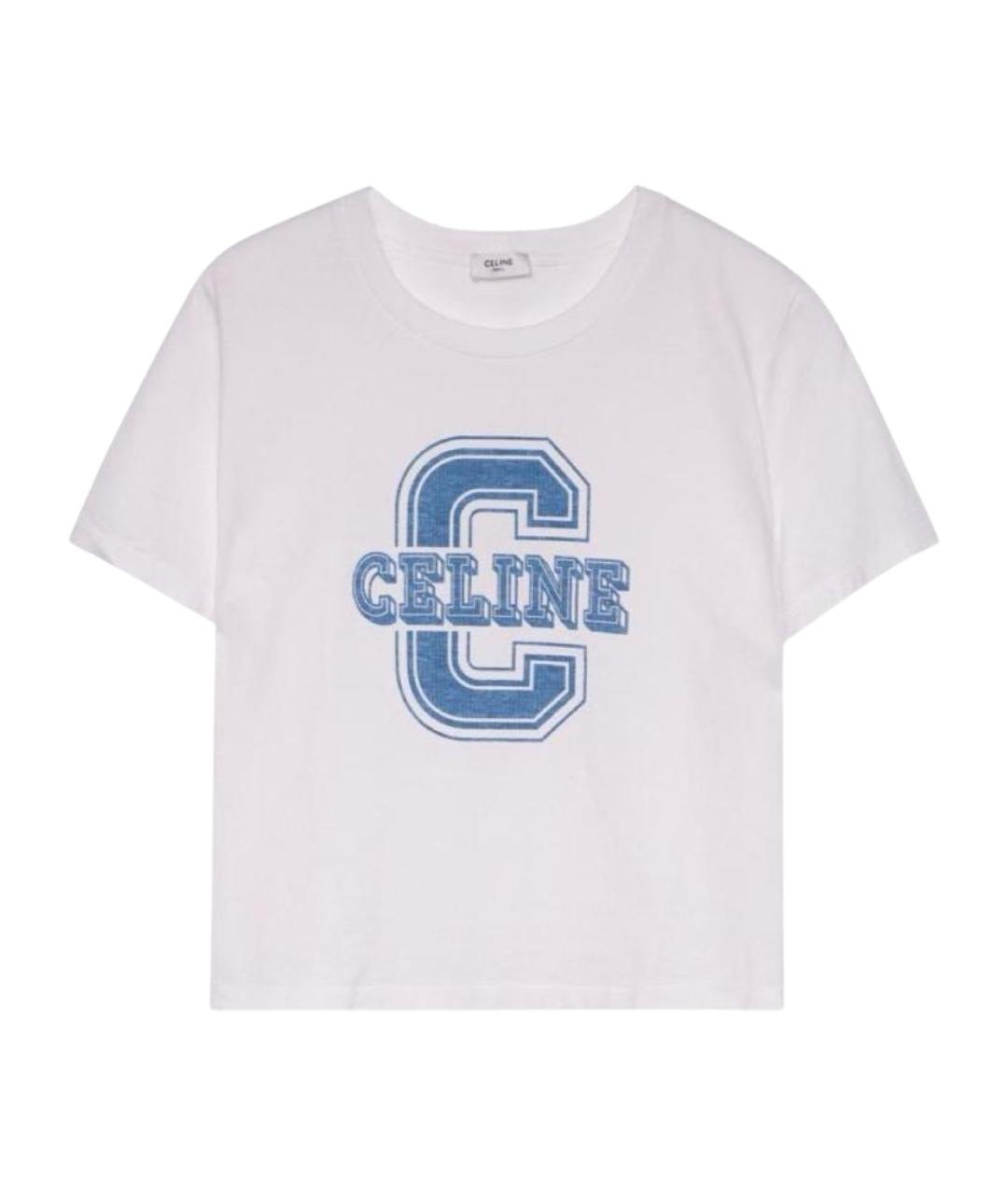 CELINE Белая хлопковая футболка, фото 1