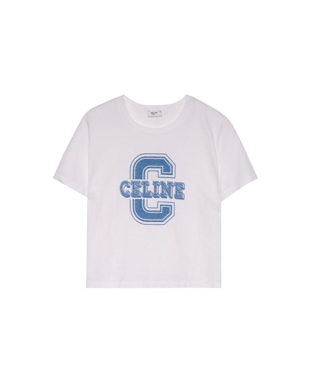 CELINE Белая хлопковая футболка, фото 6
