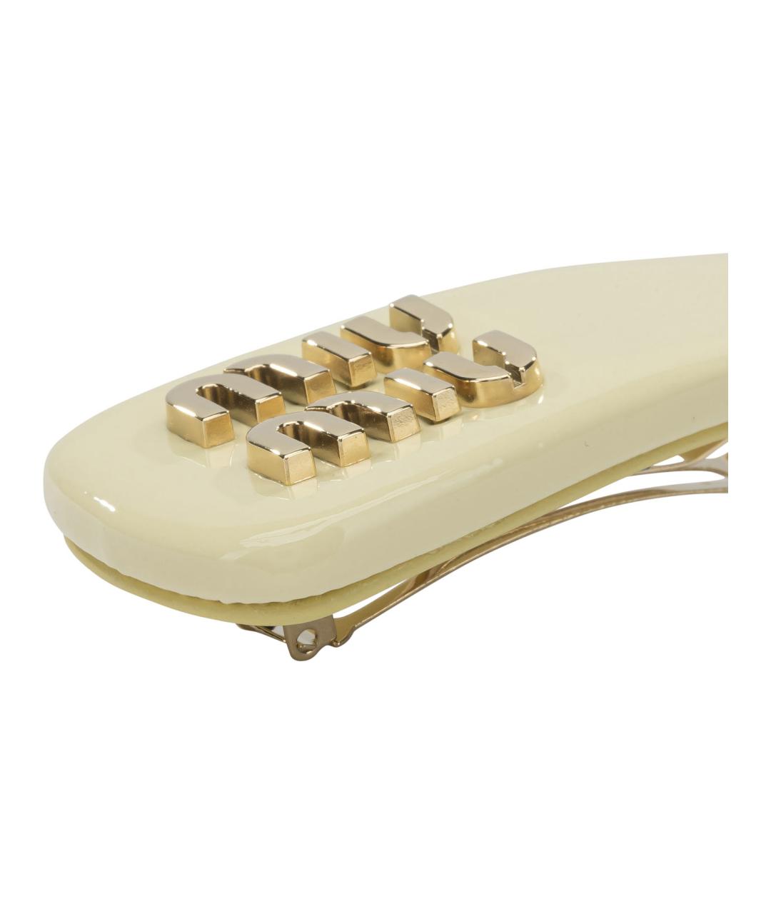 MIU MIU Желтая заколка, фото 2