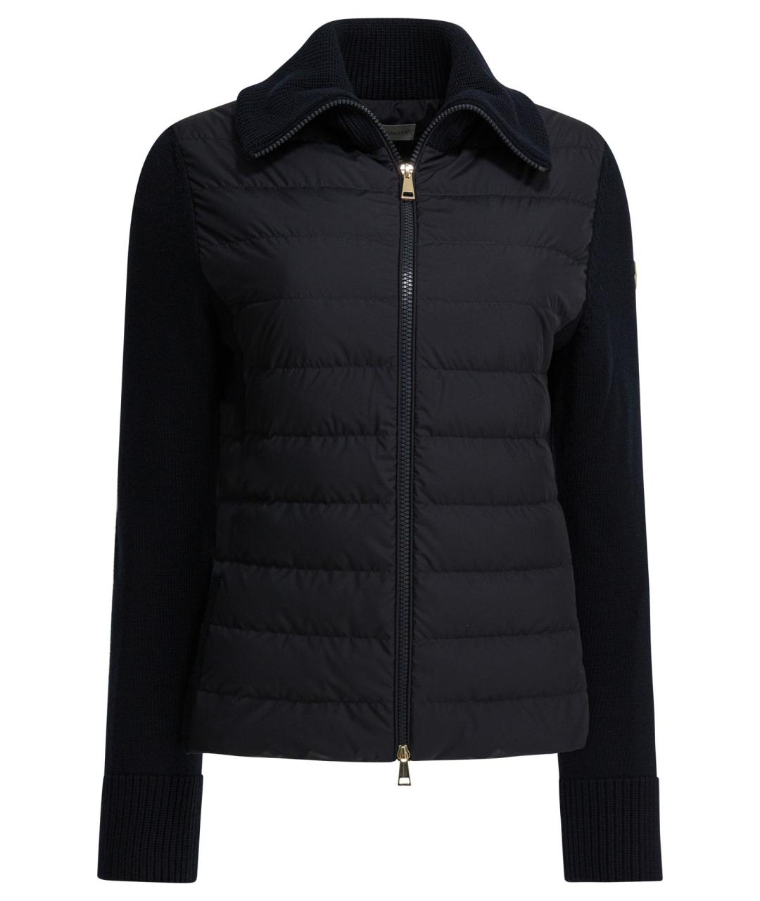 MONCLER Темно-синяя полиэстеровая куртка, фото 1