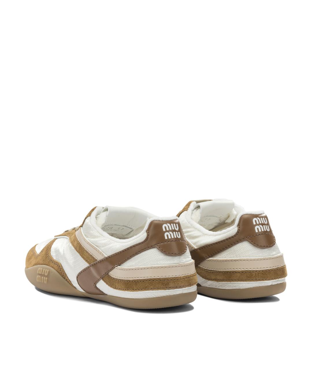 MIU MIU Бежевые синтетические кроссовки, фото 4