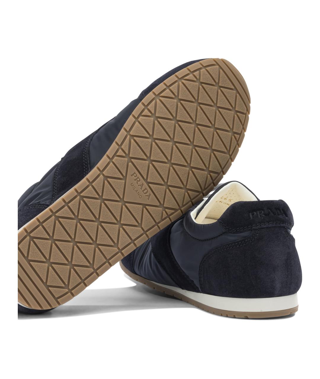 PRADA Синие замшевые низкие кроссовки / кеды, фото 5