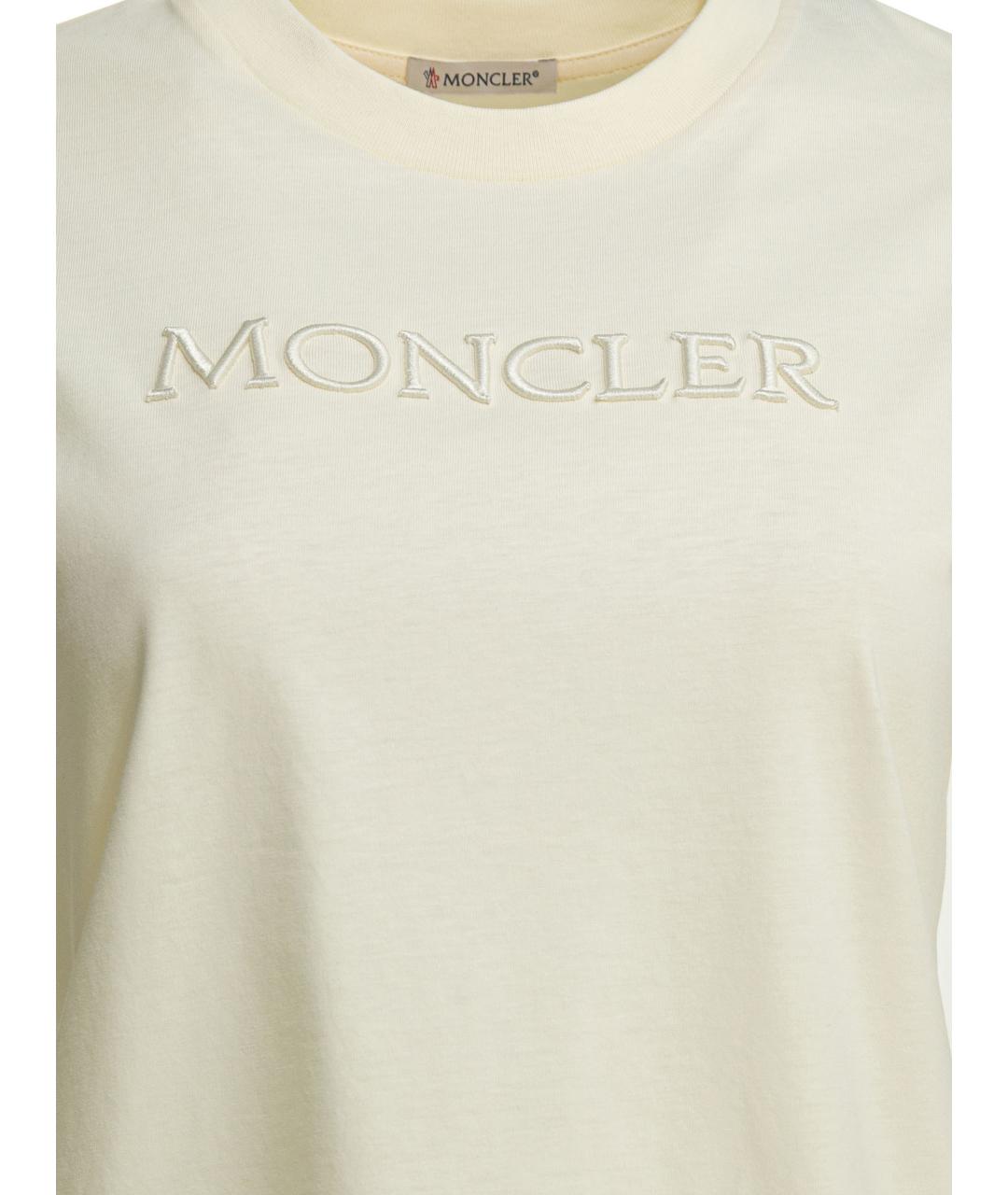 MONCLER Белая хлопковая футболка, фото 3