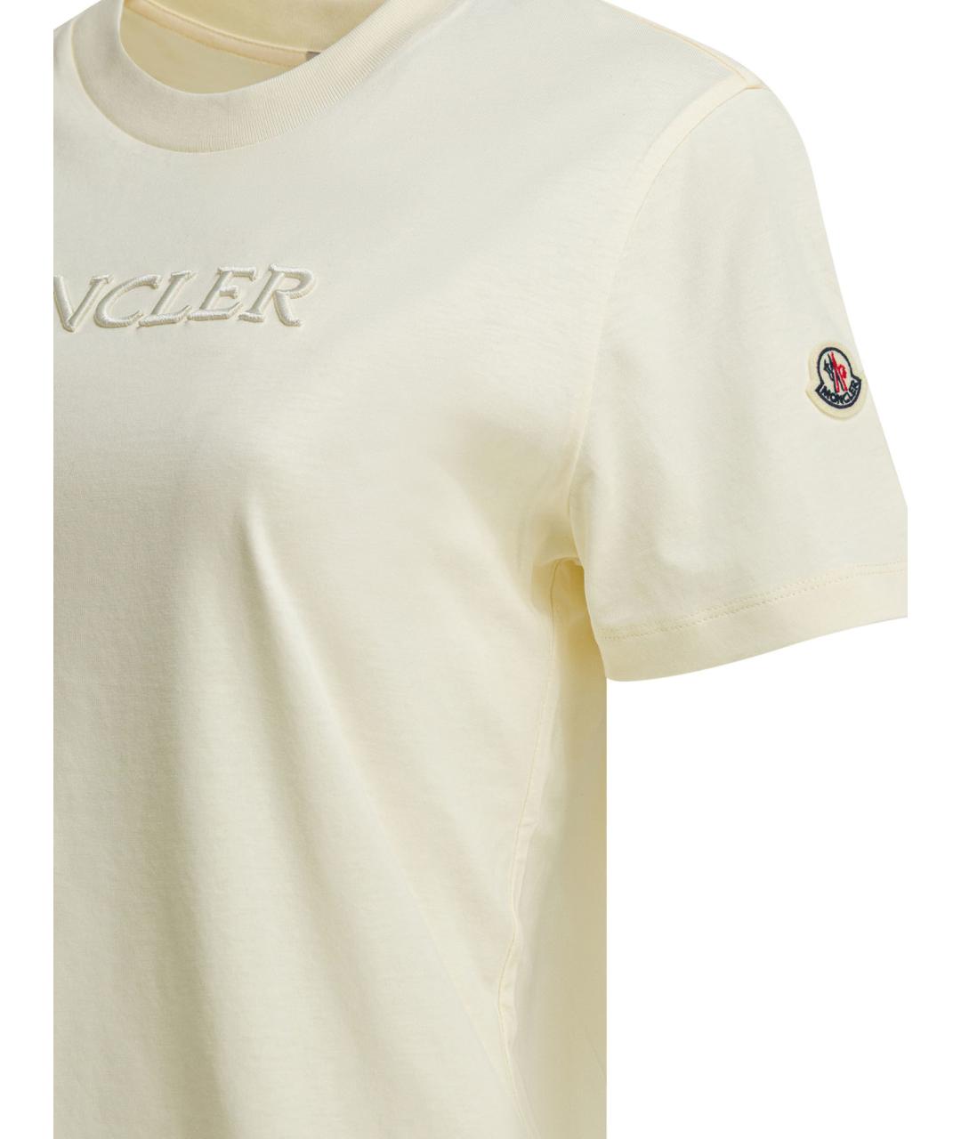 MONCLER Белая хлопковая футболка, фото 4