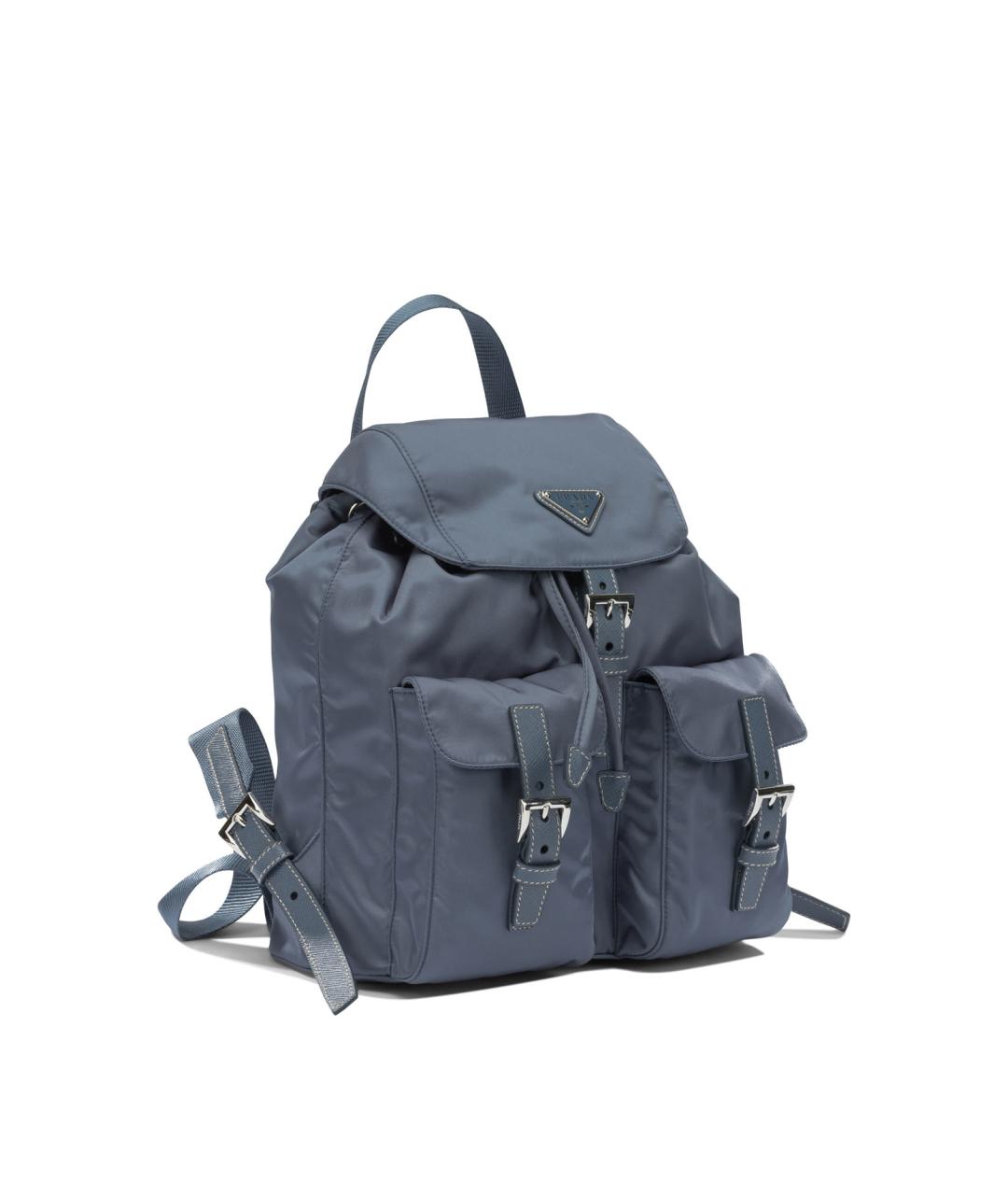 PRADA Голубой синтетический рюкзак, фото 2