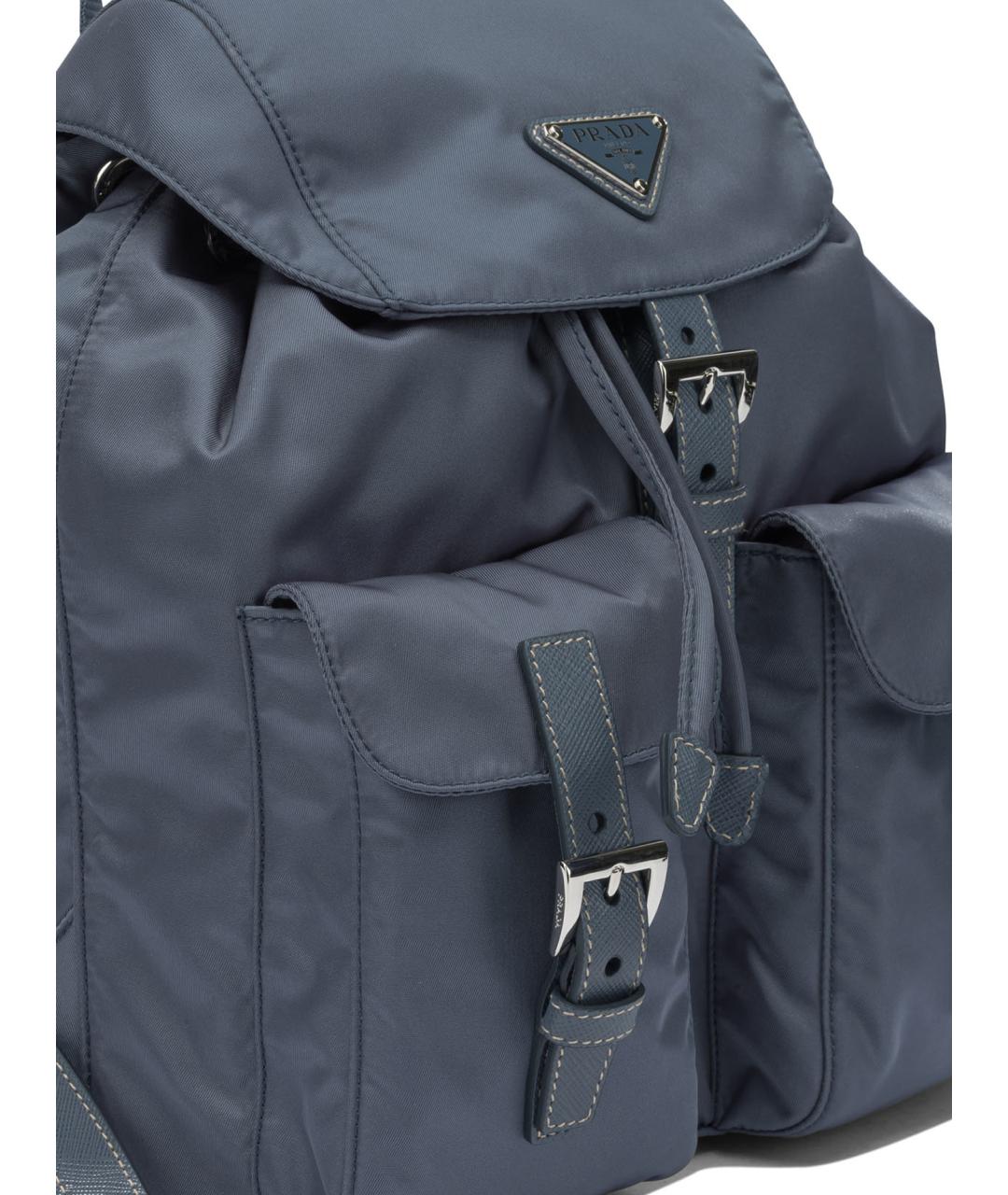 PRADA Голубой синтетический рюкзак, фото 4