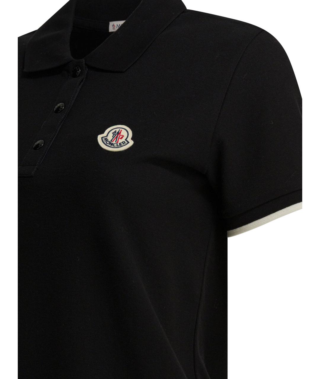 MONCLER Черная хлопковая футболка, фото 4