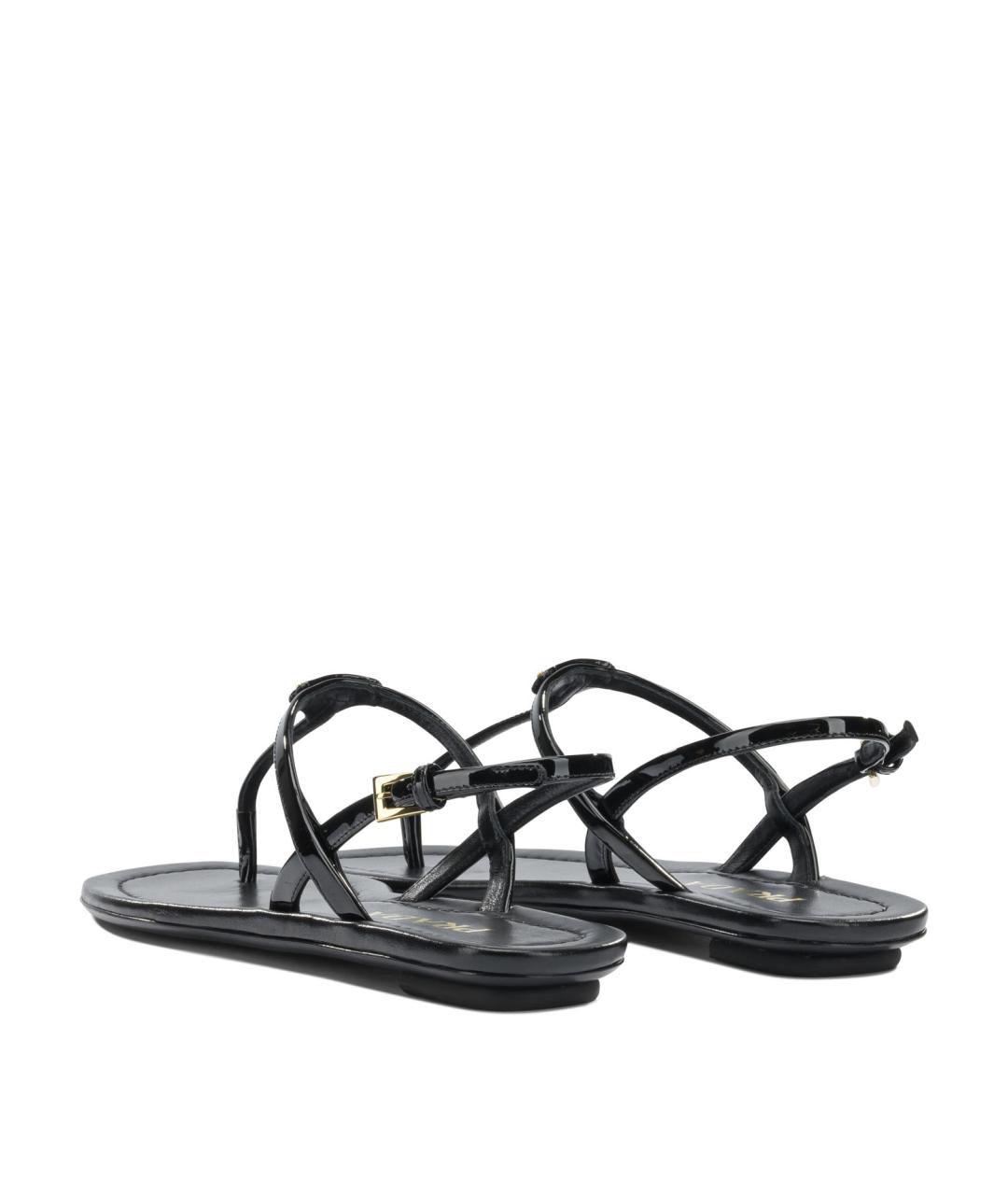 PRADA Черные кожаные босоножки, фото 4