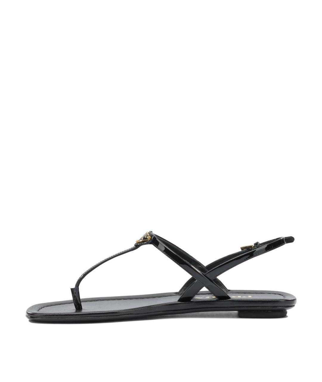 PRADA Черные кожаные босоножки, фото 3