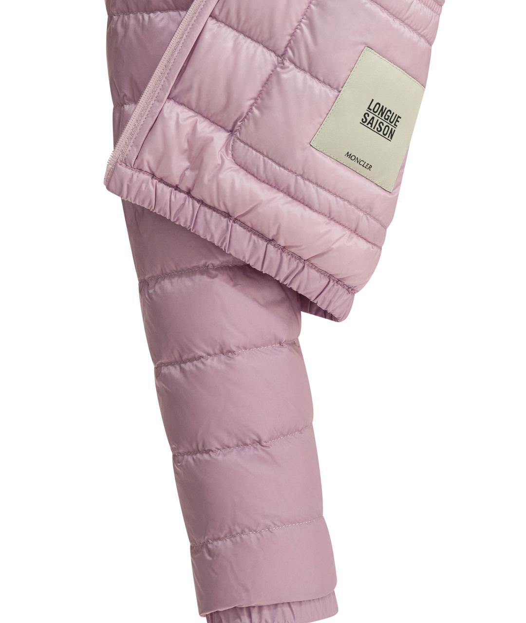 MONCLER Розовый полиамидовый пуховик, фото 4