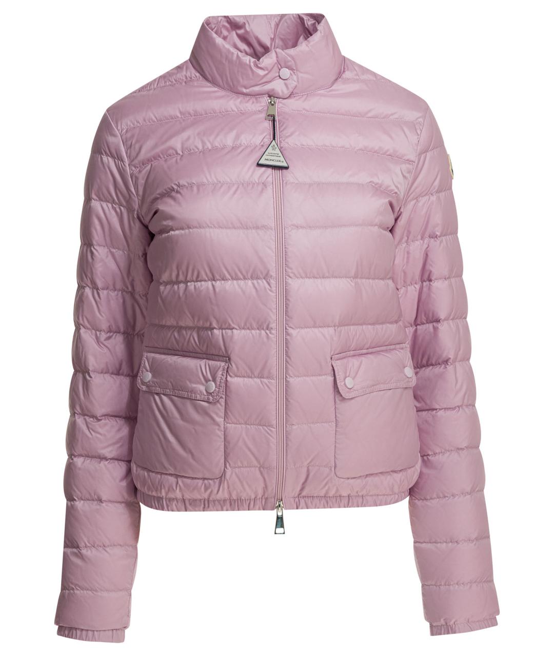 MONCLER Розовый полиамидовый пуховик, фото 1