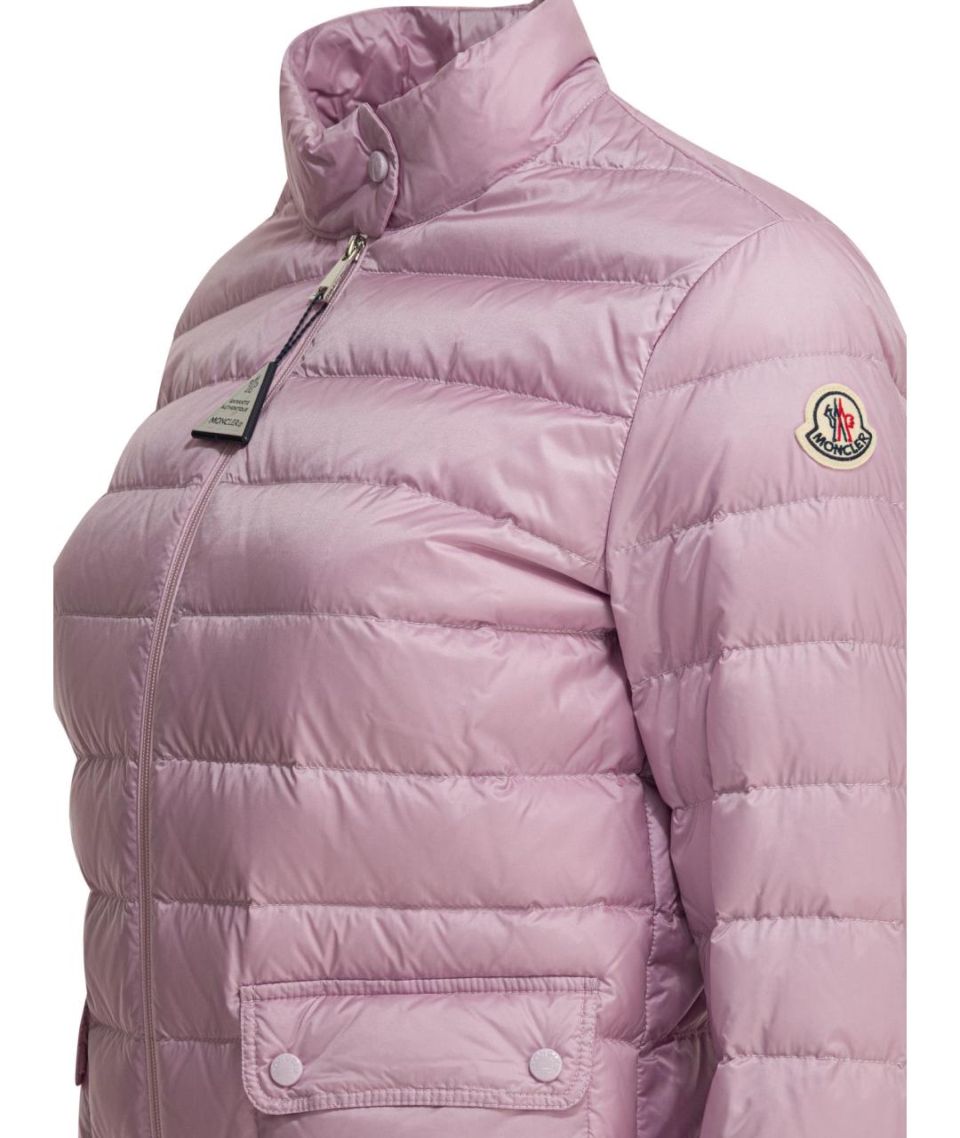 MONCLER Розовый полиамидовый пуховик, фото 3