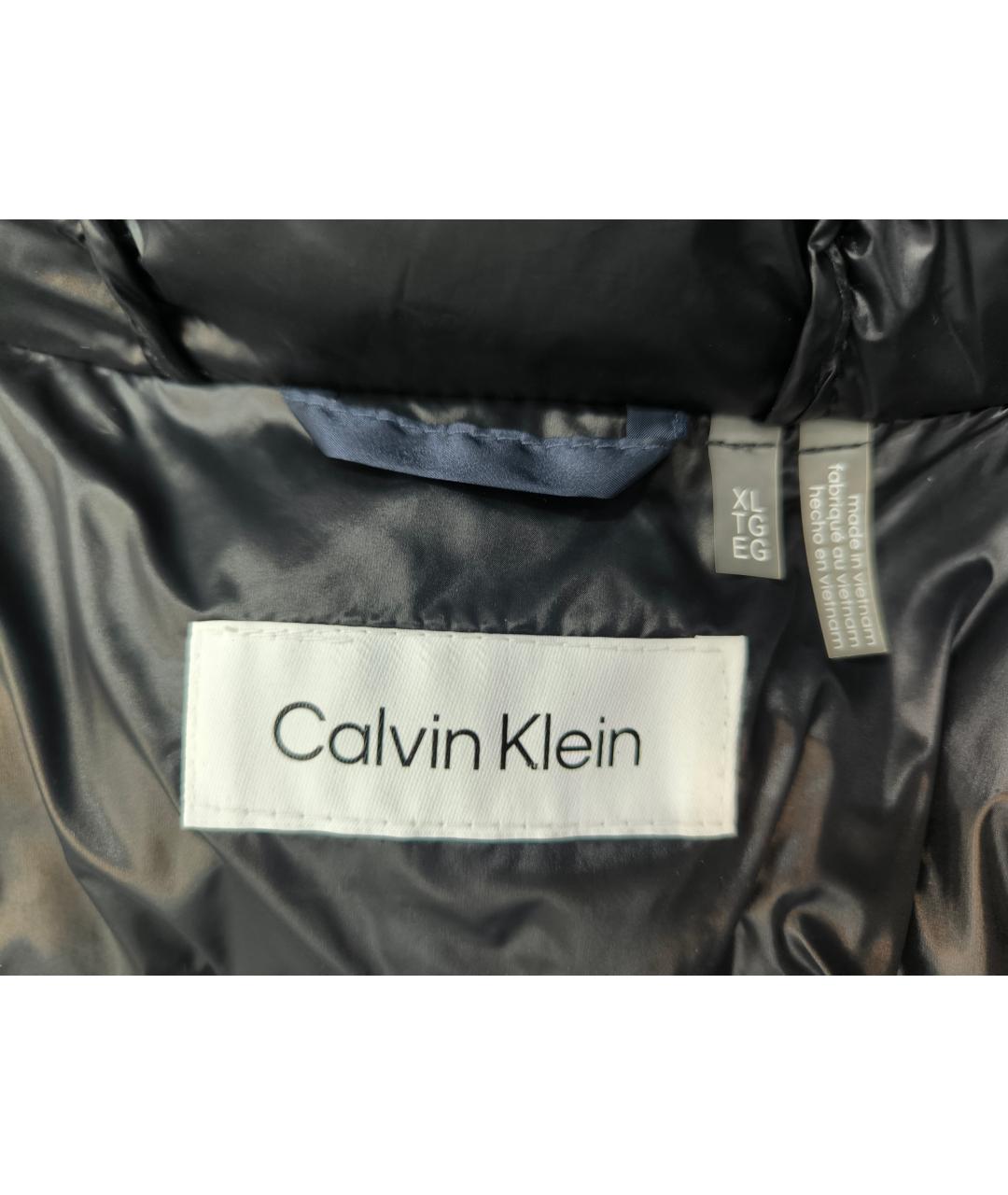CALVIN KLEIN Темно-синий полиамидовый пуховик, фото 4