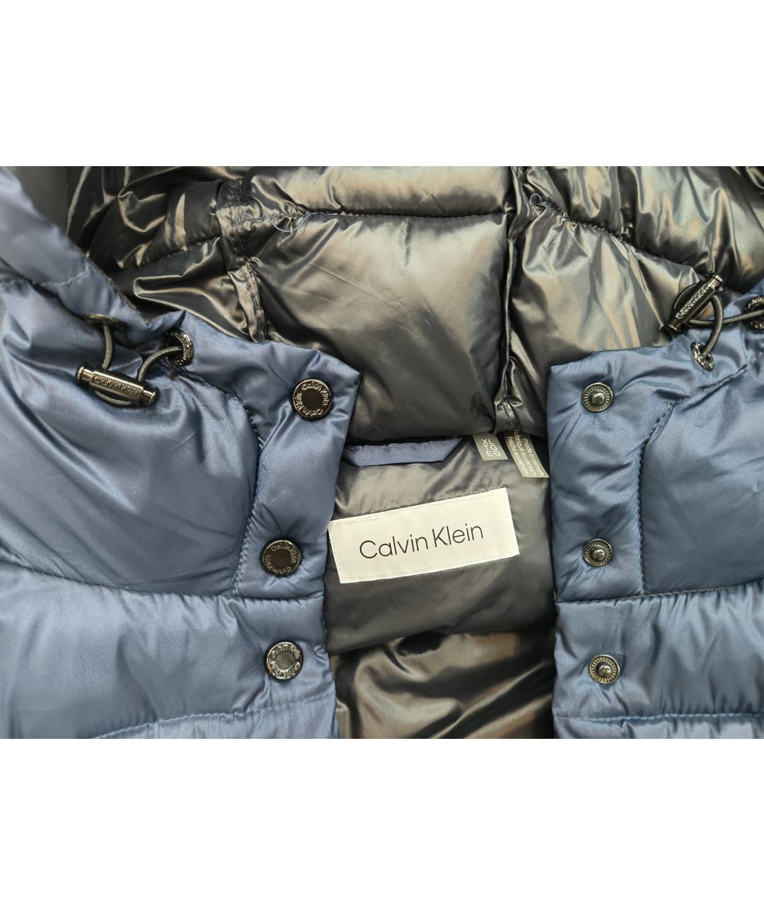 CALVIN KLEIN Темно-синий полиамидовый пуховик, фото 3