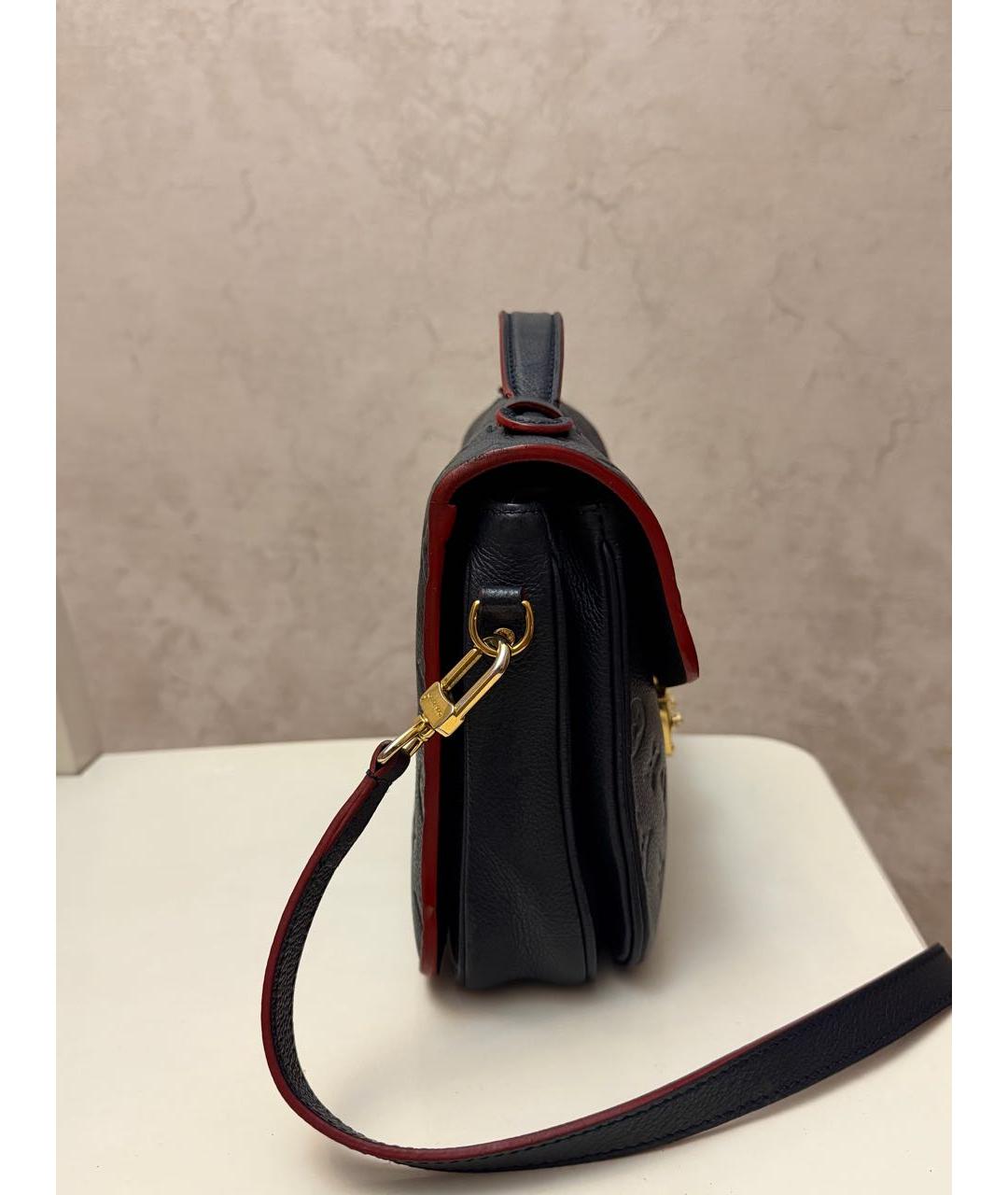 LOUIS VUITTON Темно-синяя кожаная сумка через плечо, фото 4