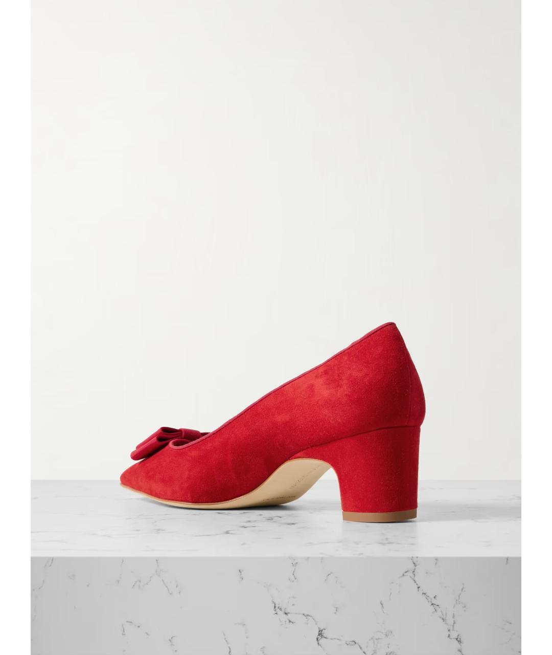 MANOLO BLAHNIK Красные замшевые туфли, фото 3