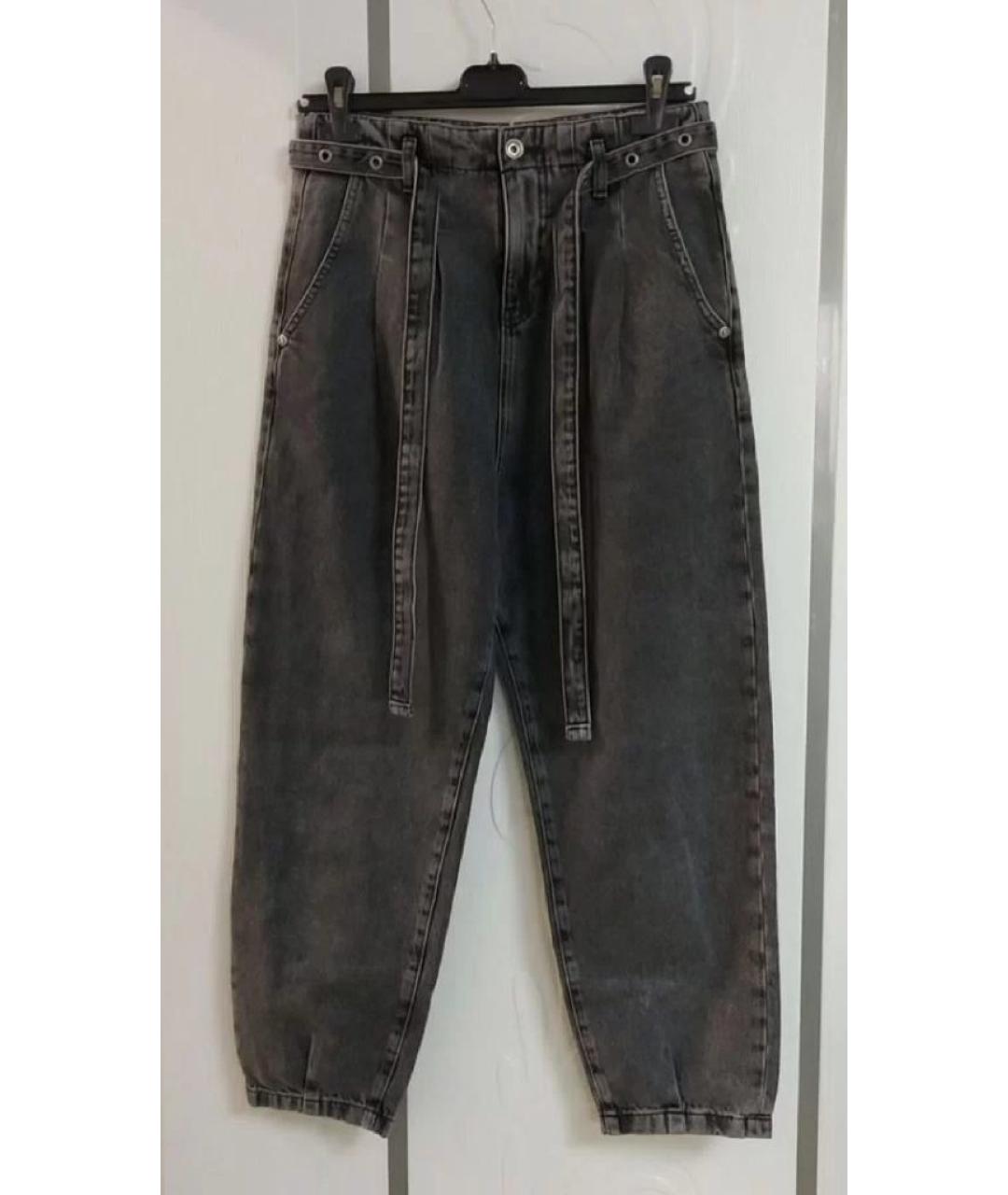 PATRIZIA PEPE Серые хлопковые прямые джинсы, фото 4