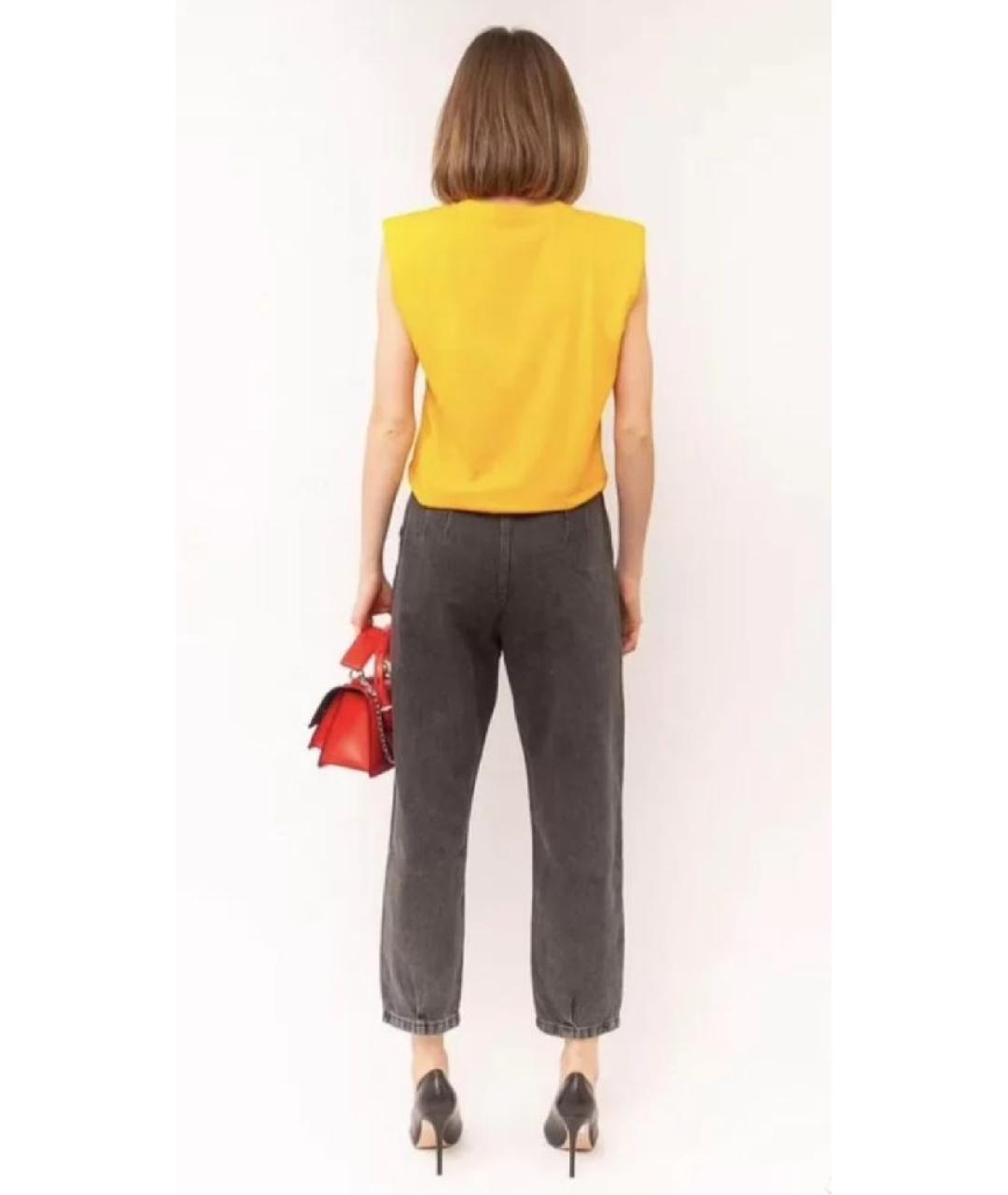 PATRIZIA PEPE Серые хлопковые прямые джинсы, фото 3