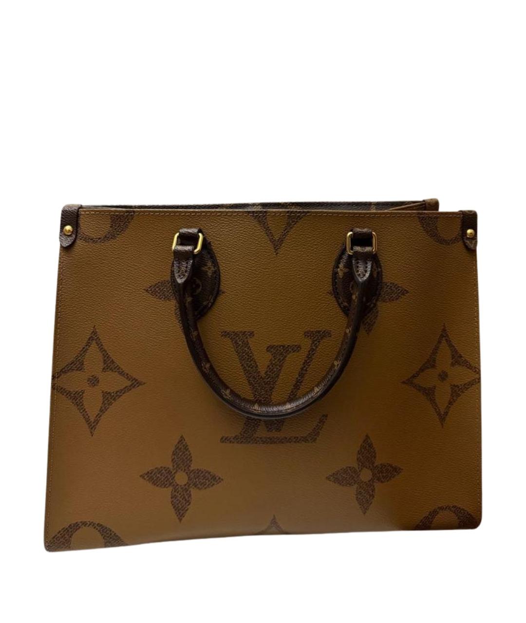 LOUIS VUITTON Коричневая кожаная сумка с короткими ручками, фото 1