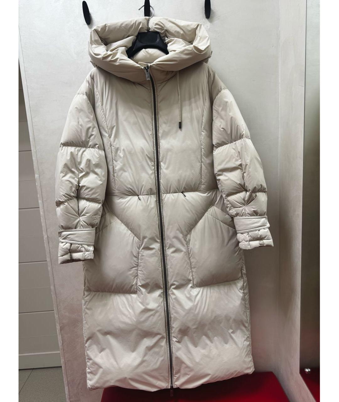 DIEGO M Бежевый полиэстеровый пуховик, фото 1